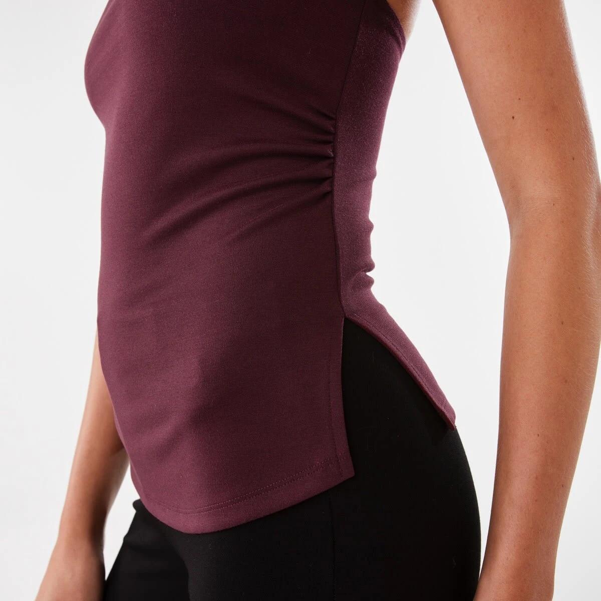 7 Sleeveless Split Hem Tube Top Burgundy, 7 of 8