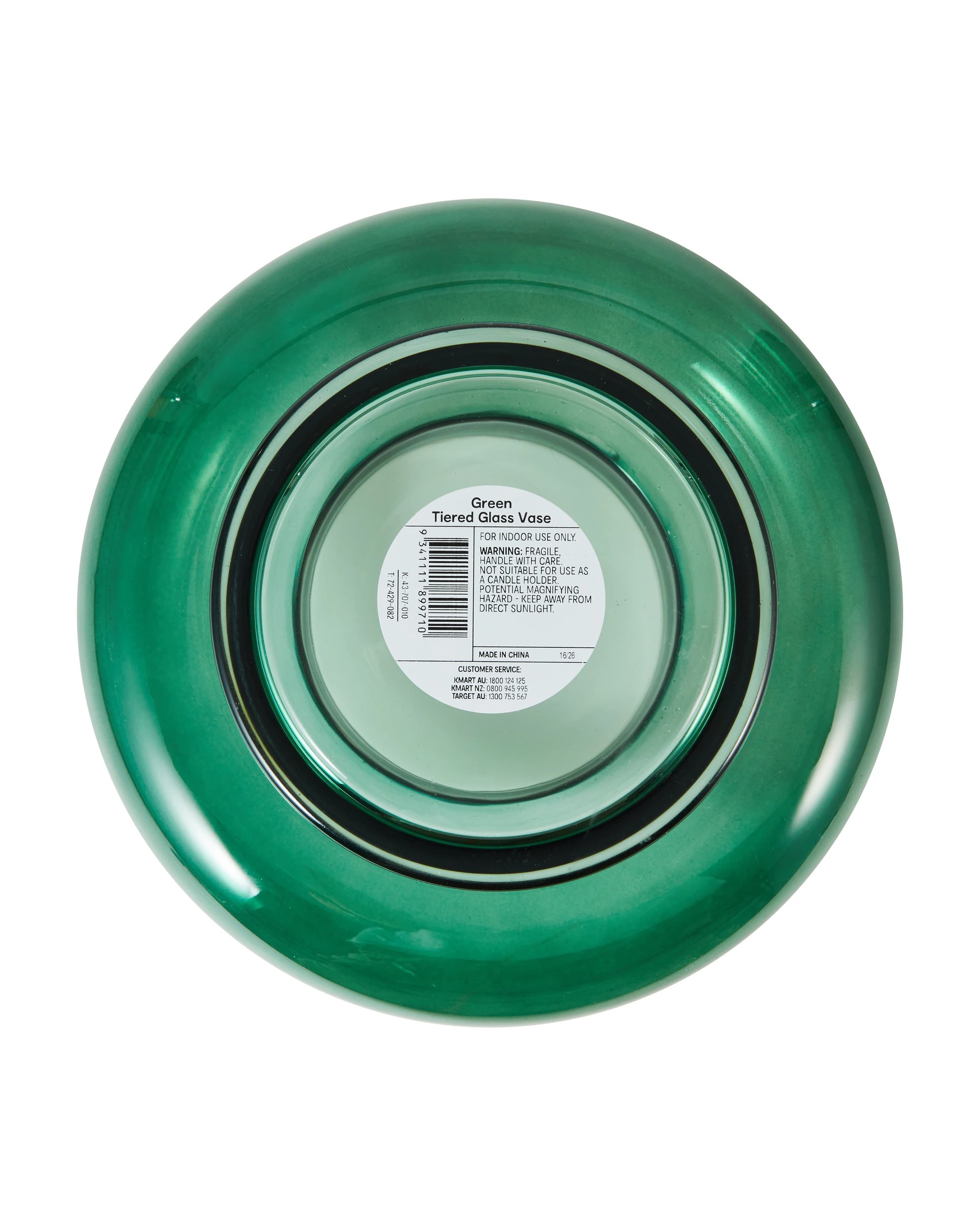 5 Green Tiered Glass Vase, 5 of 5