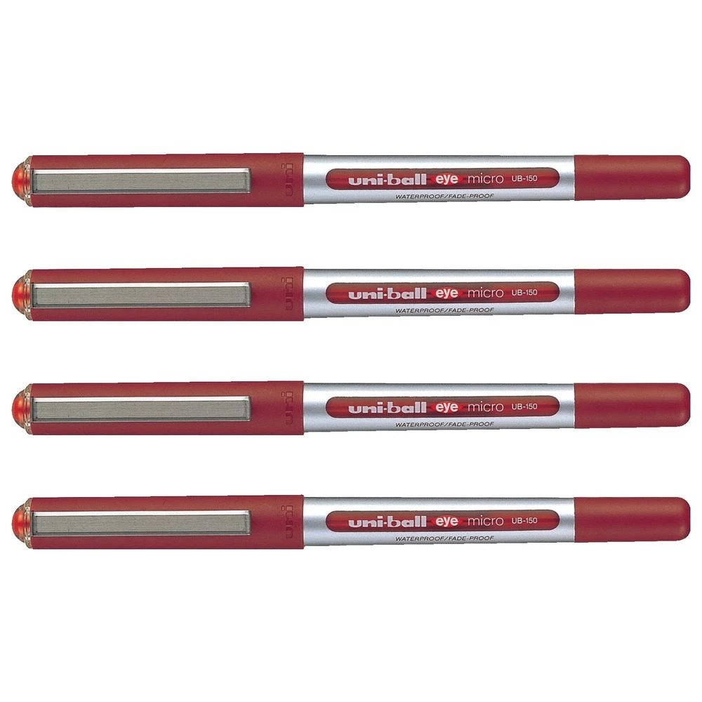 2 Uni-Ball Eye Micro Rollerball Pens Red 4 Pack, 2 of 3