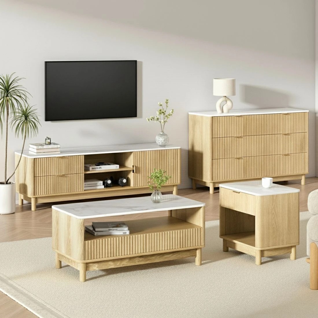 9 Artiss TV Unit Entertainment Unit Storage Drawer Shelf 150cm
 - brown, 9 of 10