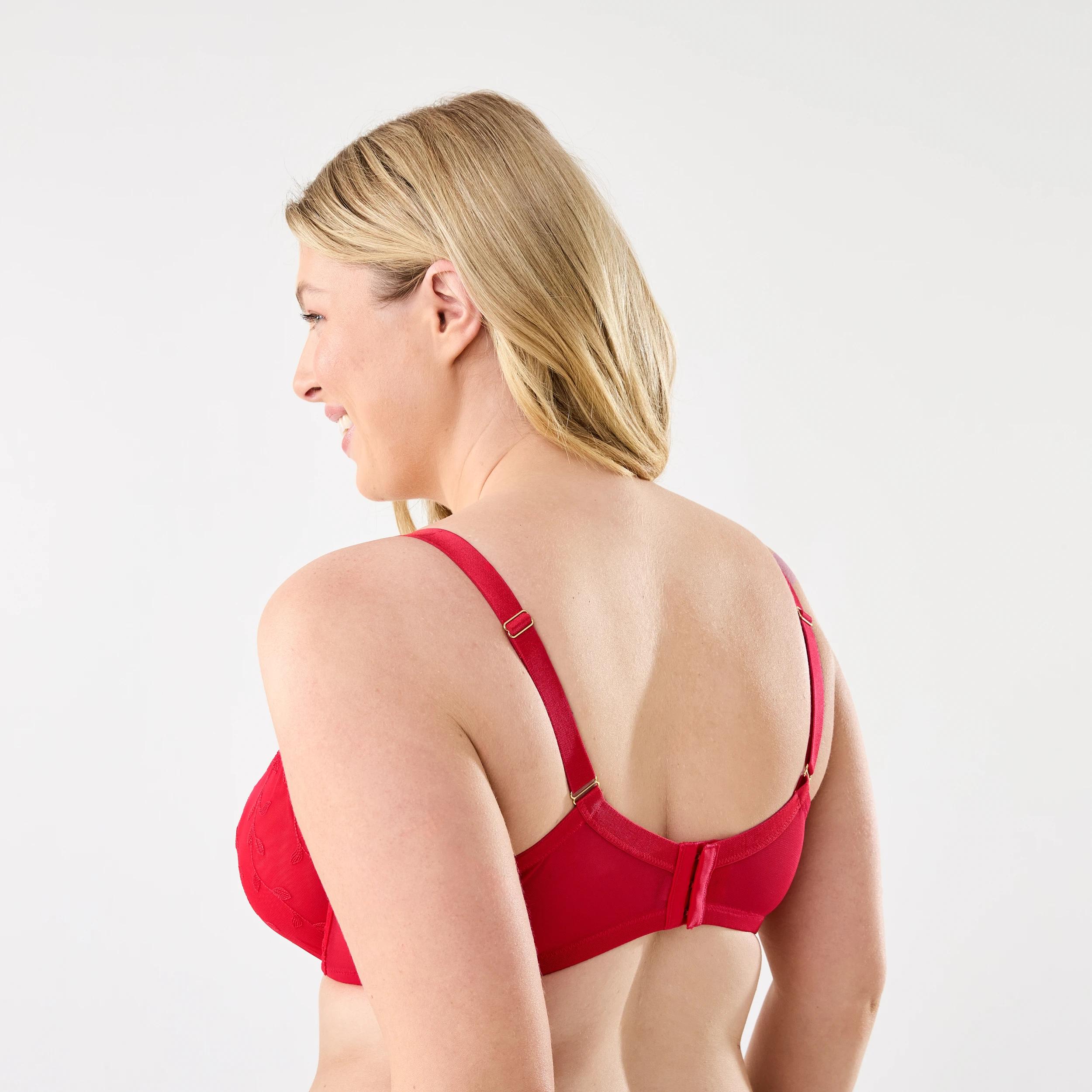 3 Full Figure Soft Cup Mesh Underwire Bra Strawberry, 3 of 6