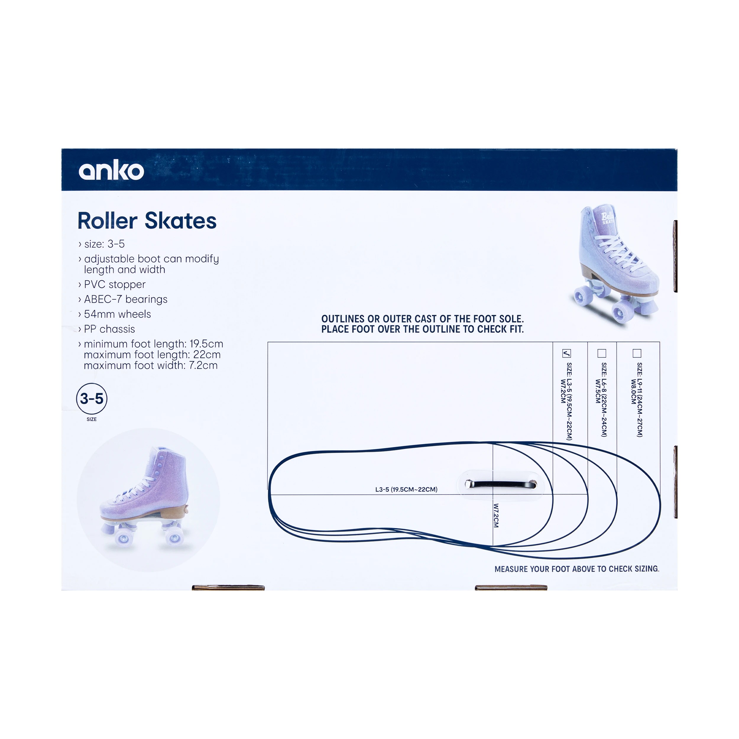 8 Roller Skates - Ombre, Size 3 to 5, 8 of 8