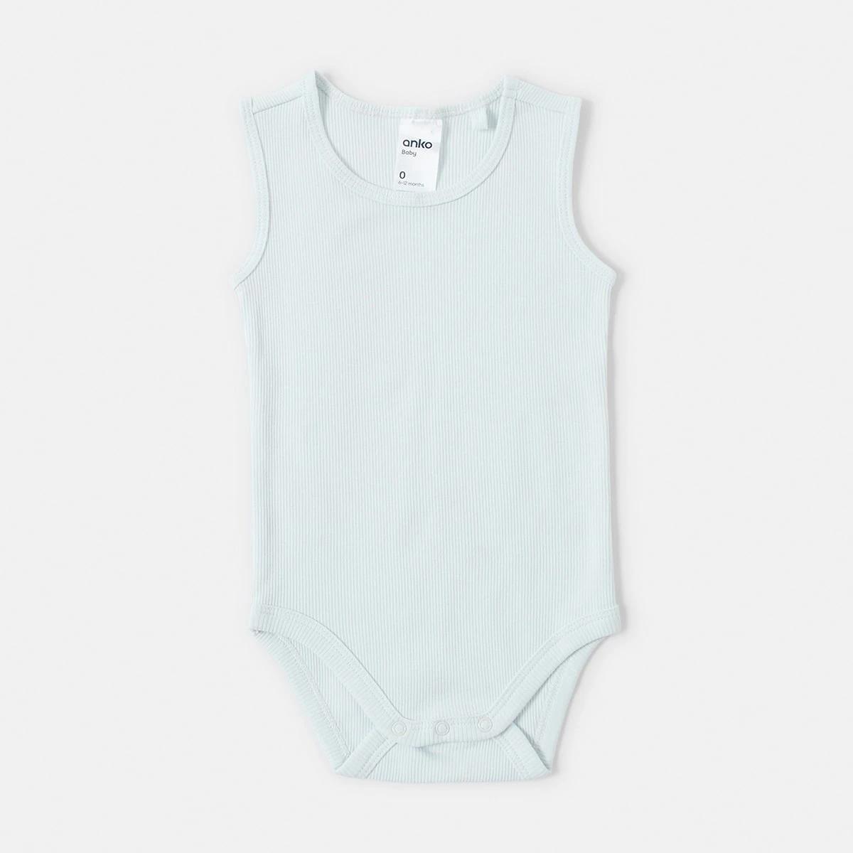 5 3 Pack Sleeveless Rib Bodysuits Green Blue, 5 of 8