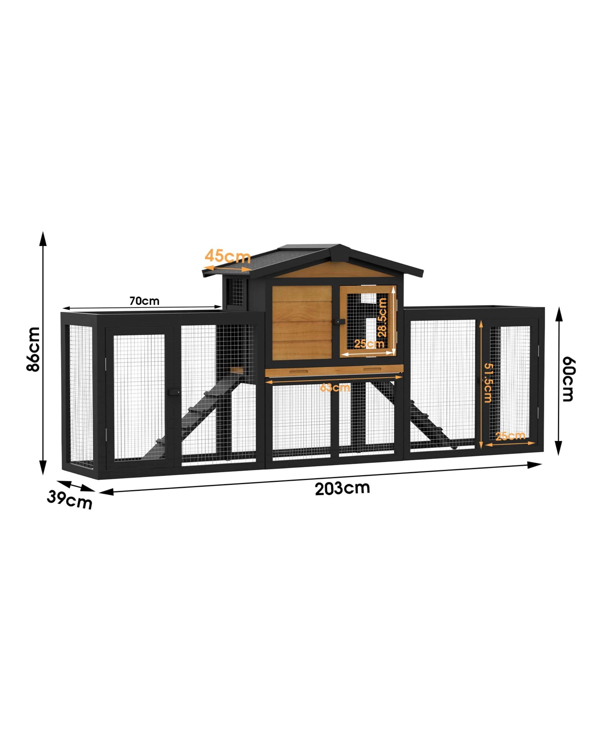5 Advwin 203cm Wooden Rabbit Hutch + Pet Playpen Pet Fence, 5 of 9