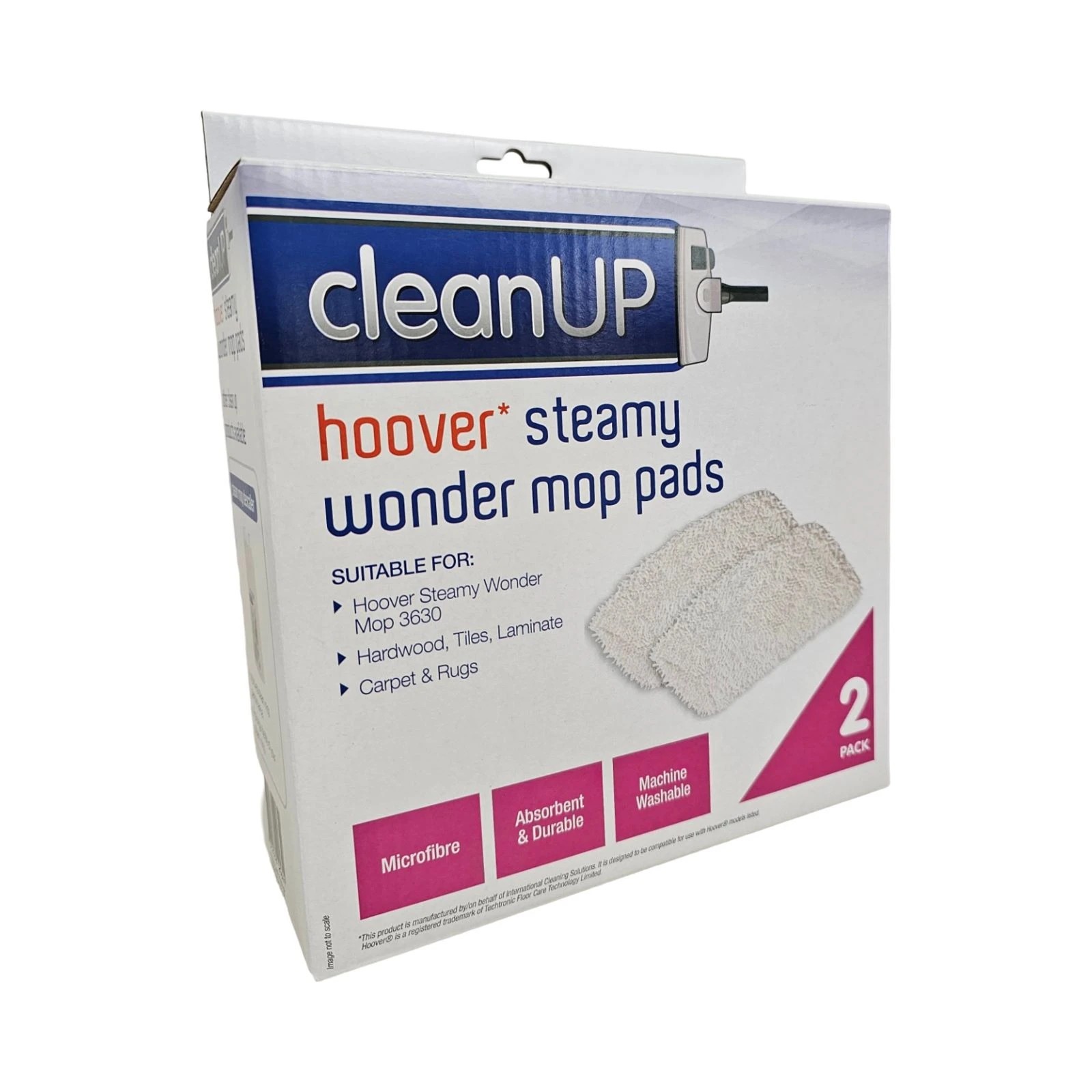 4 Cleanup Steam Mop Pads For Steamy Wonder Hoover I-Vac Brands - White, 4 of 5