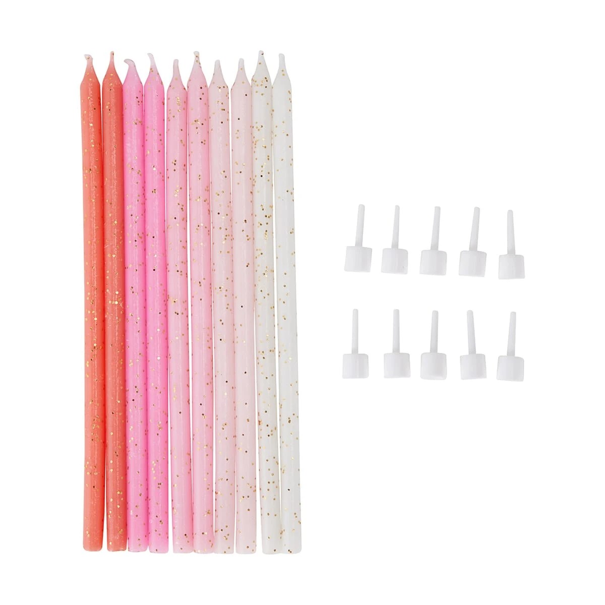 2 10 Pack Glitter Candles - Pink, 2 of 7