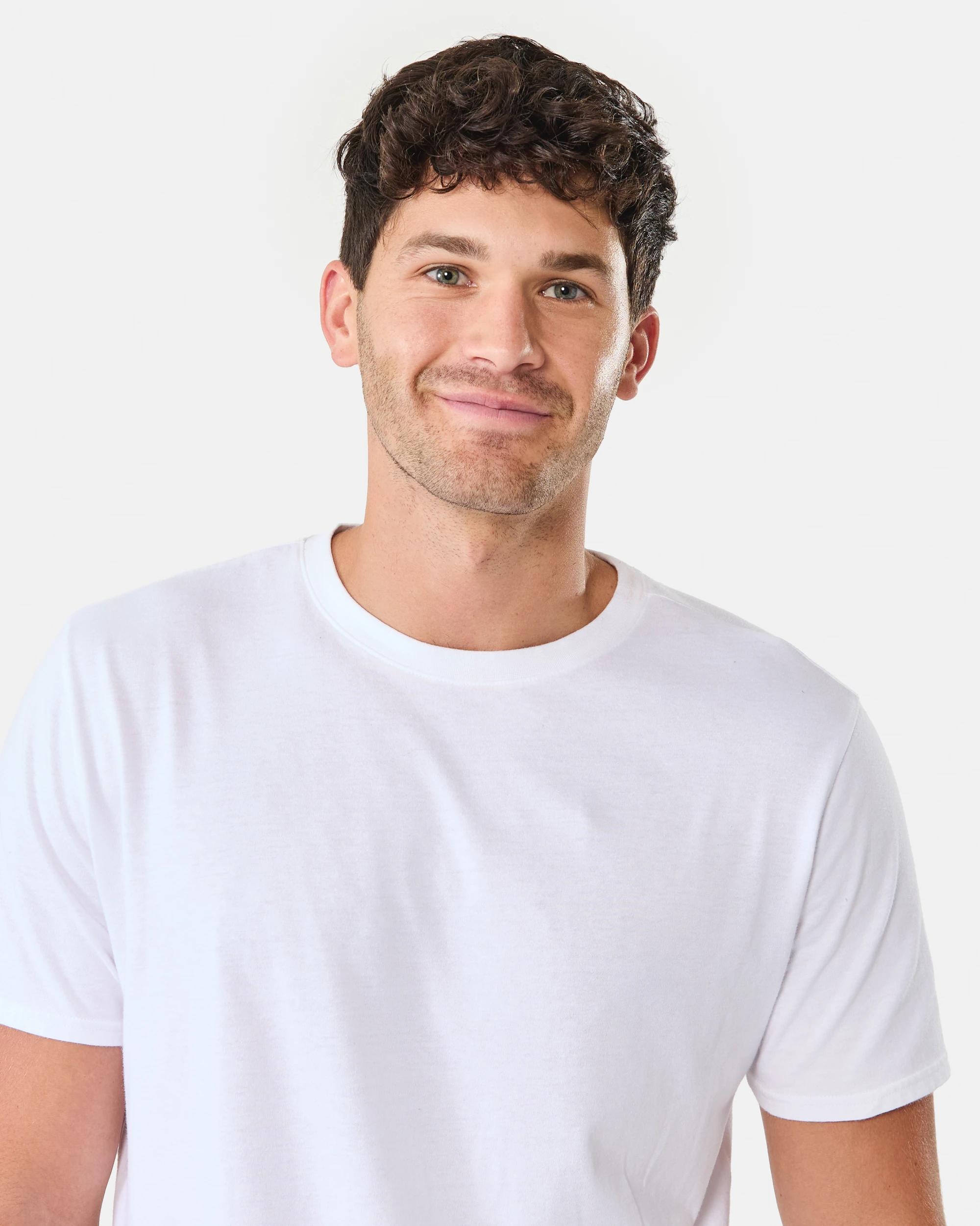 5 Australian Grown Cotton Crew Neck T-shirt WHITE, 5 of 10