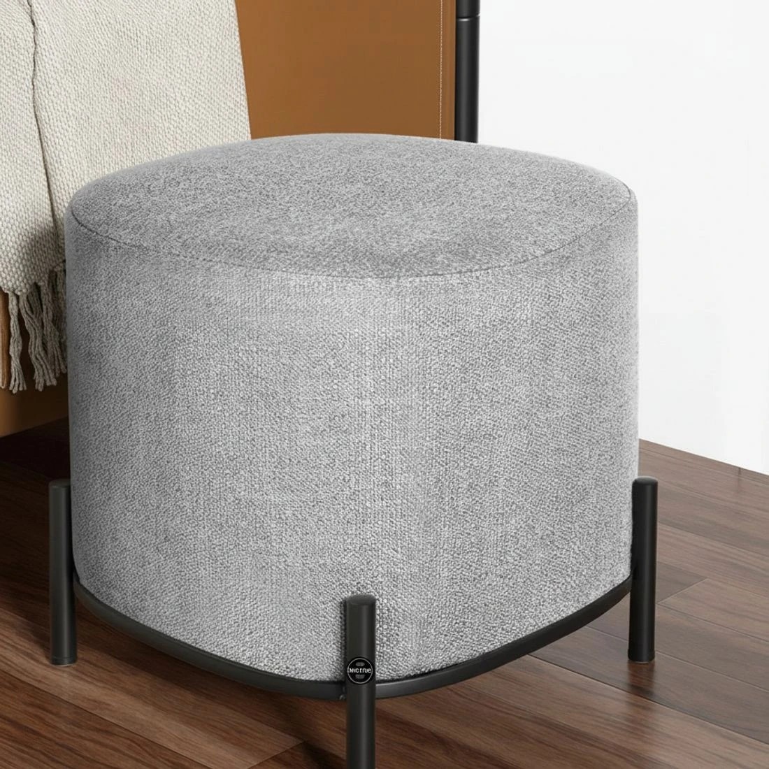 6 Artiss Ottoman Foot Stool Square Linen - Grey, 6 of 7