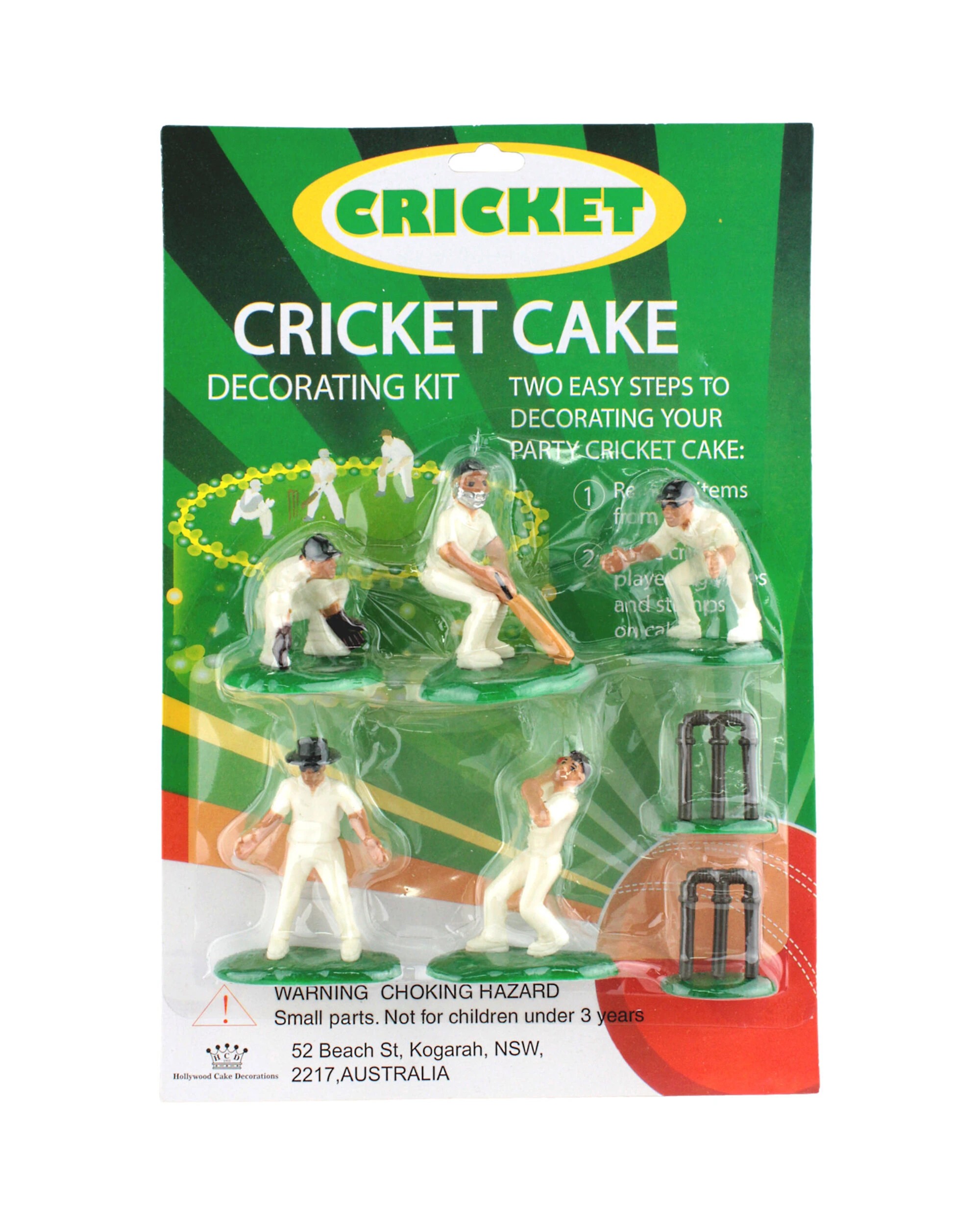 3 Partyrama Cricket Cake Plastic Figurine Cake Toppers Pack of 7, 3 of 3
