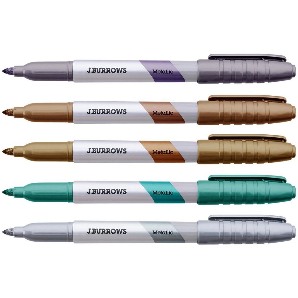 2 J.Burrows Permanent Markers 1mm Bullet Metallics 5 Pack, 2 of 4