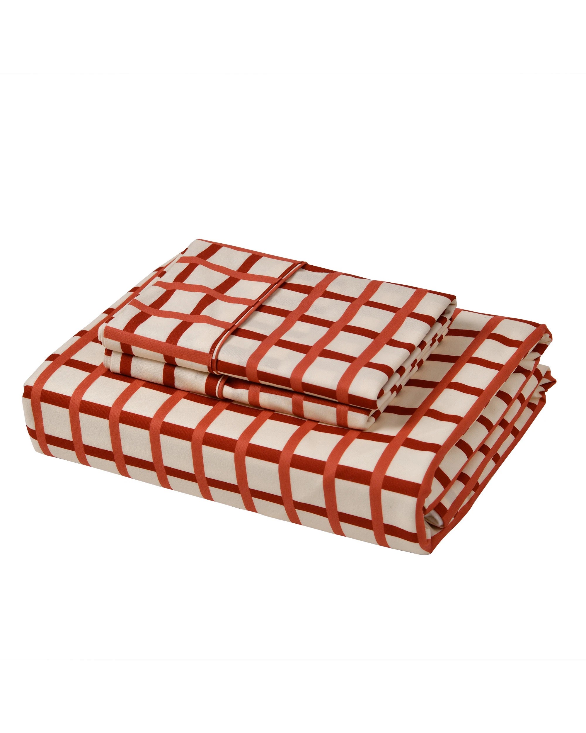 3 Dreamaker Micro Flannel Grid Combo Fitted Sheet Set - Single Bed - Sienna, 3 of 6