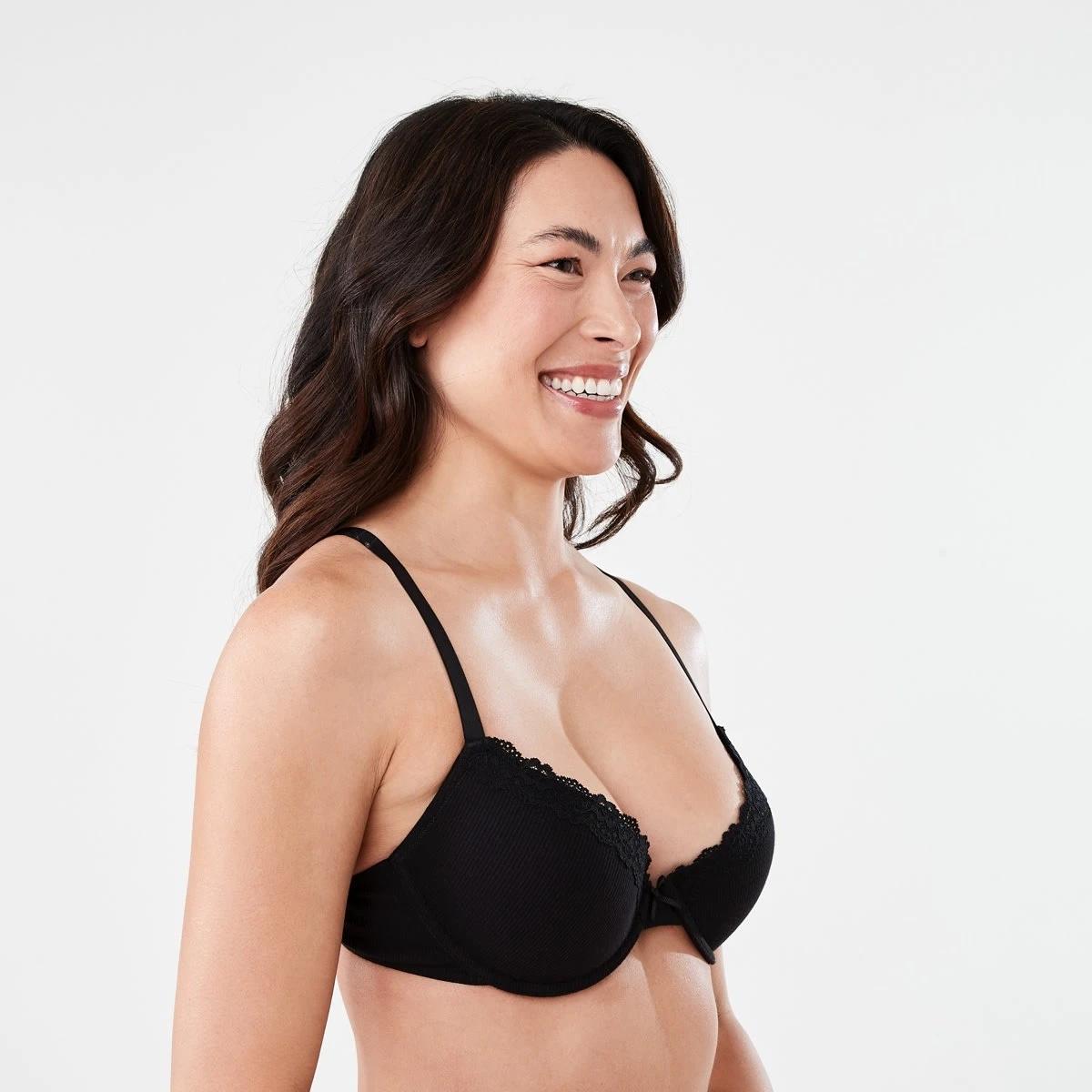 5 2 Pack Push-up Rib Lace Bra SOFT OAT MARLE, BLACK, 5 of 9