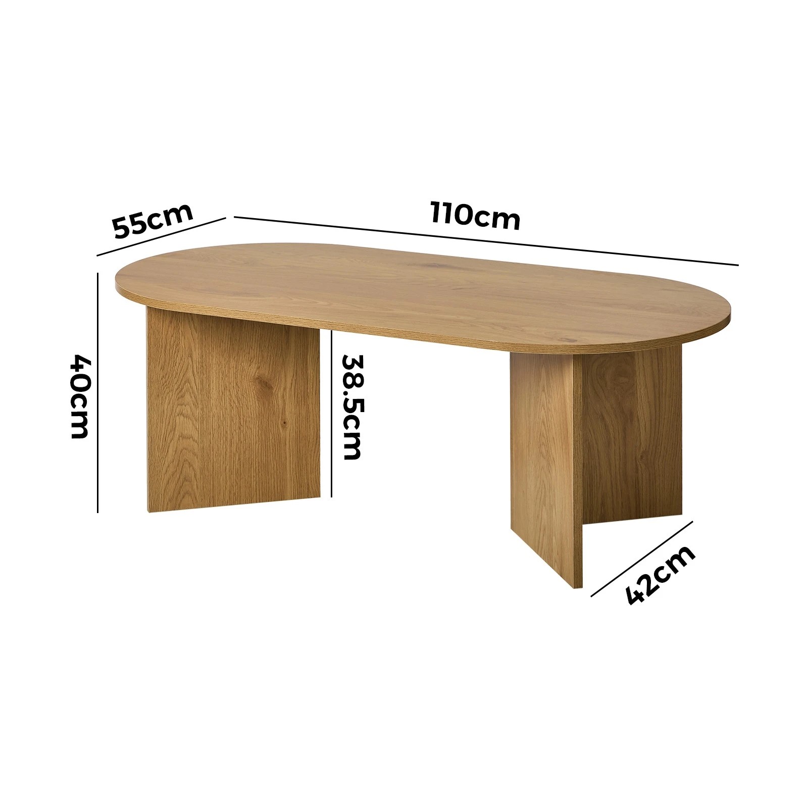 2 Oikiture Coffee Table Oval - Natural, 2 of 10