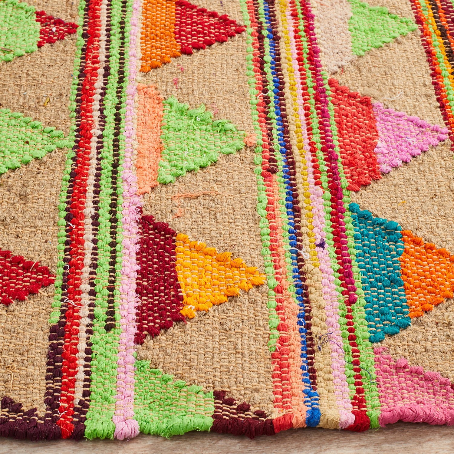 5 Common Ground Rugs Solace Bunting 270x180cm - Large Handwoven Jute Floor Rug - Natural, 5 of 7