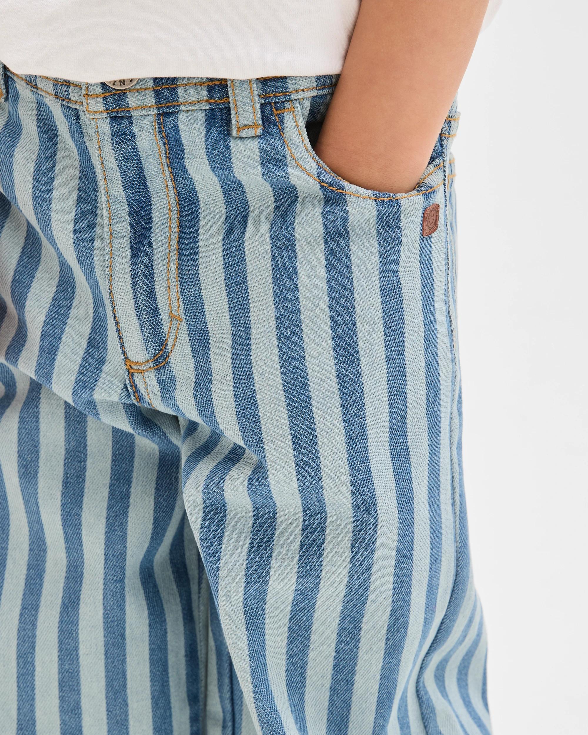 4 Target Kids Wide Leg Denim Jeans STRIPE, 4 of 7