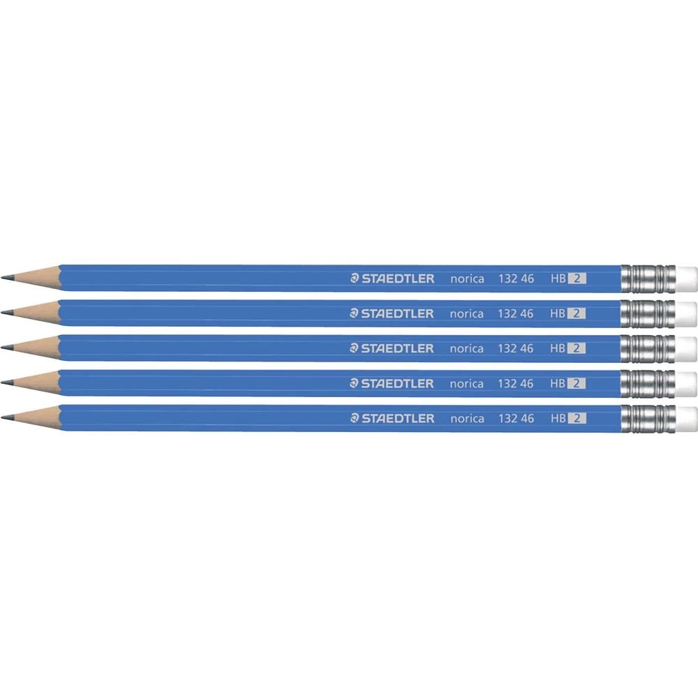 2 Staedtler Norica Eraser Tip Graphite Pencils HB 5 Pack, 2 of 3