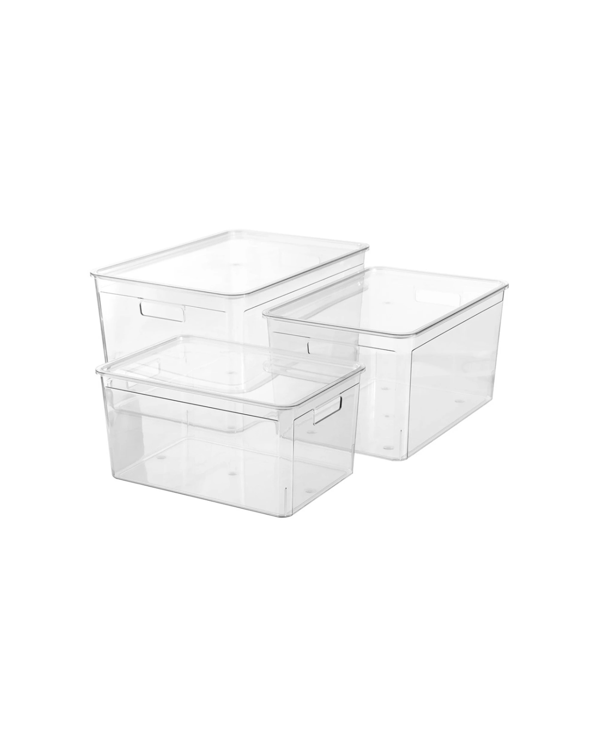 7 Boxsweden Crystal Stackable Lidded Organisation Storage Box 20L - Clear, 7 of 9