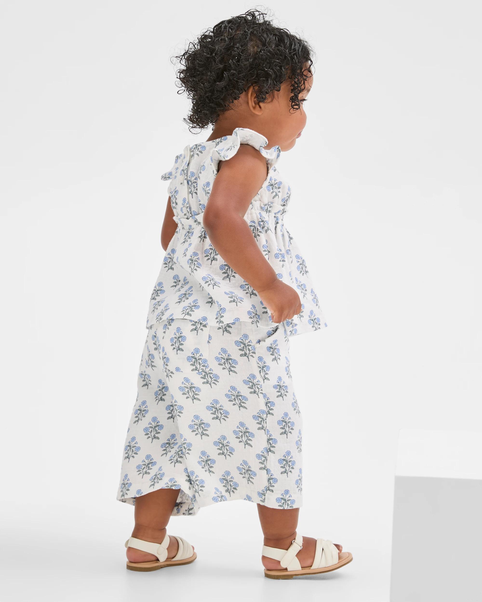3 Target Baby Baby Crinkle Top & Pants 2 Piece Set CREAM, 3 of 5