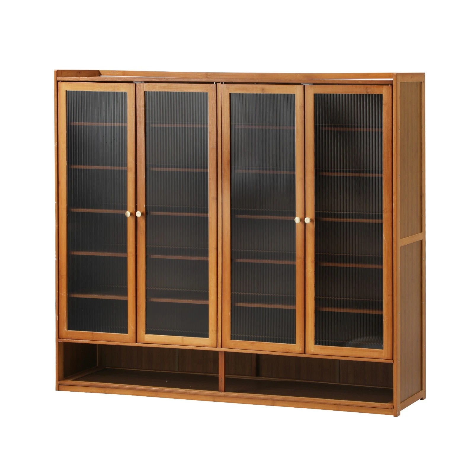 1 Oikiture Shoe Cabinet Shoes Storage Rack Organiser 4 Doors Shelf
 - Brown, 1 of 9