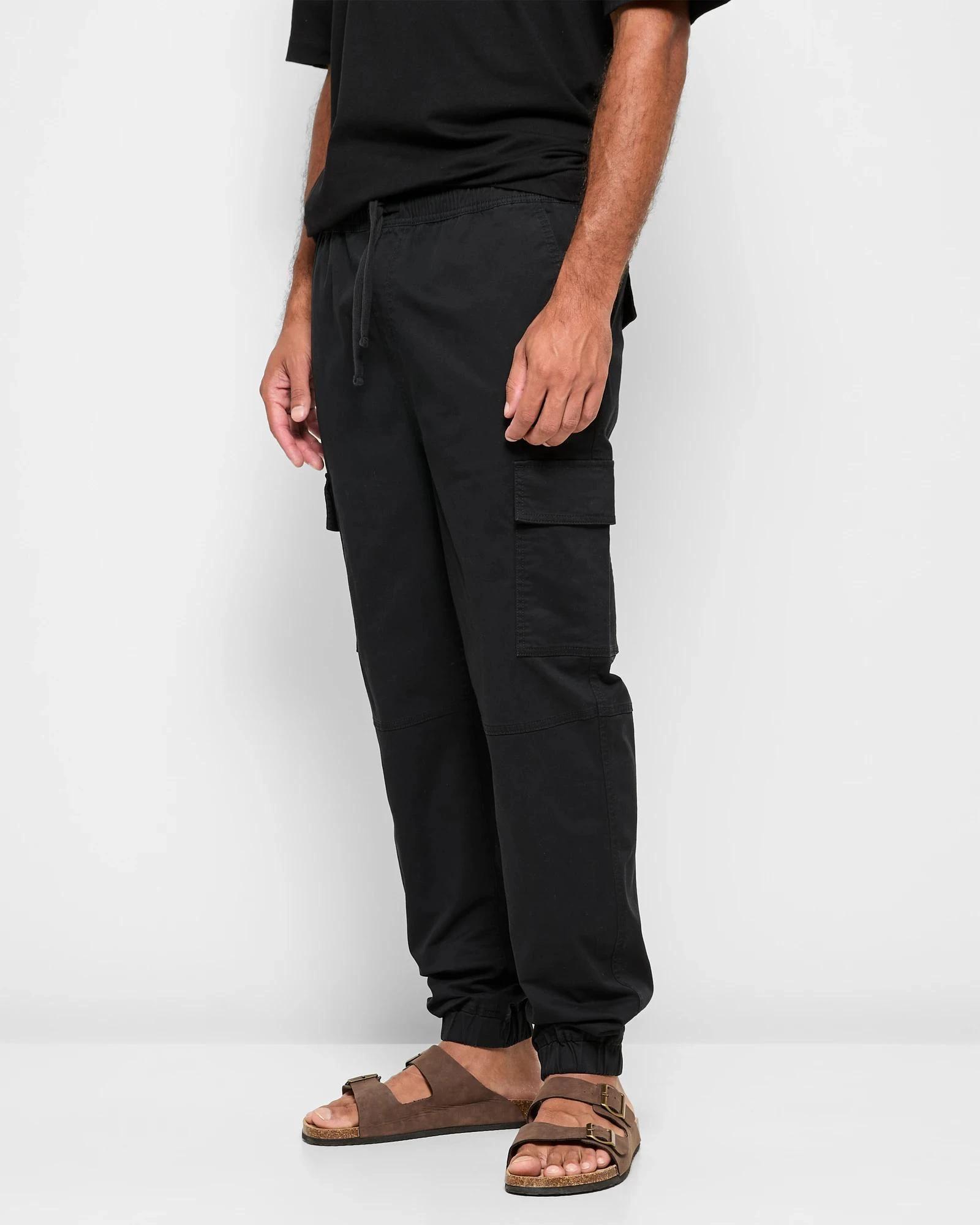3 Target Man Australian Cotton Cargo Jogger Pants BLACK, 3 of 5
