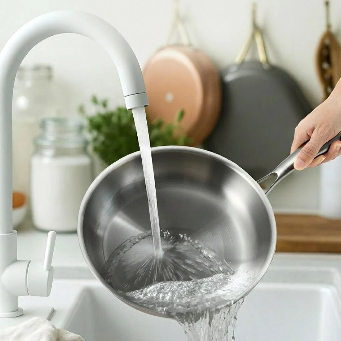 6 5-star Chef Frying Pan Stainless Steel Uncoated Twin Frypan Set 25/30cm - Silver, 6 of 7