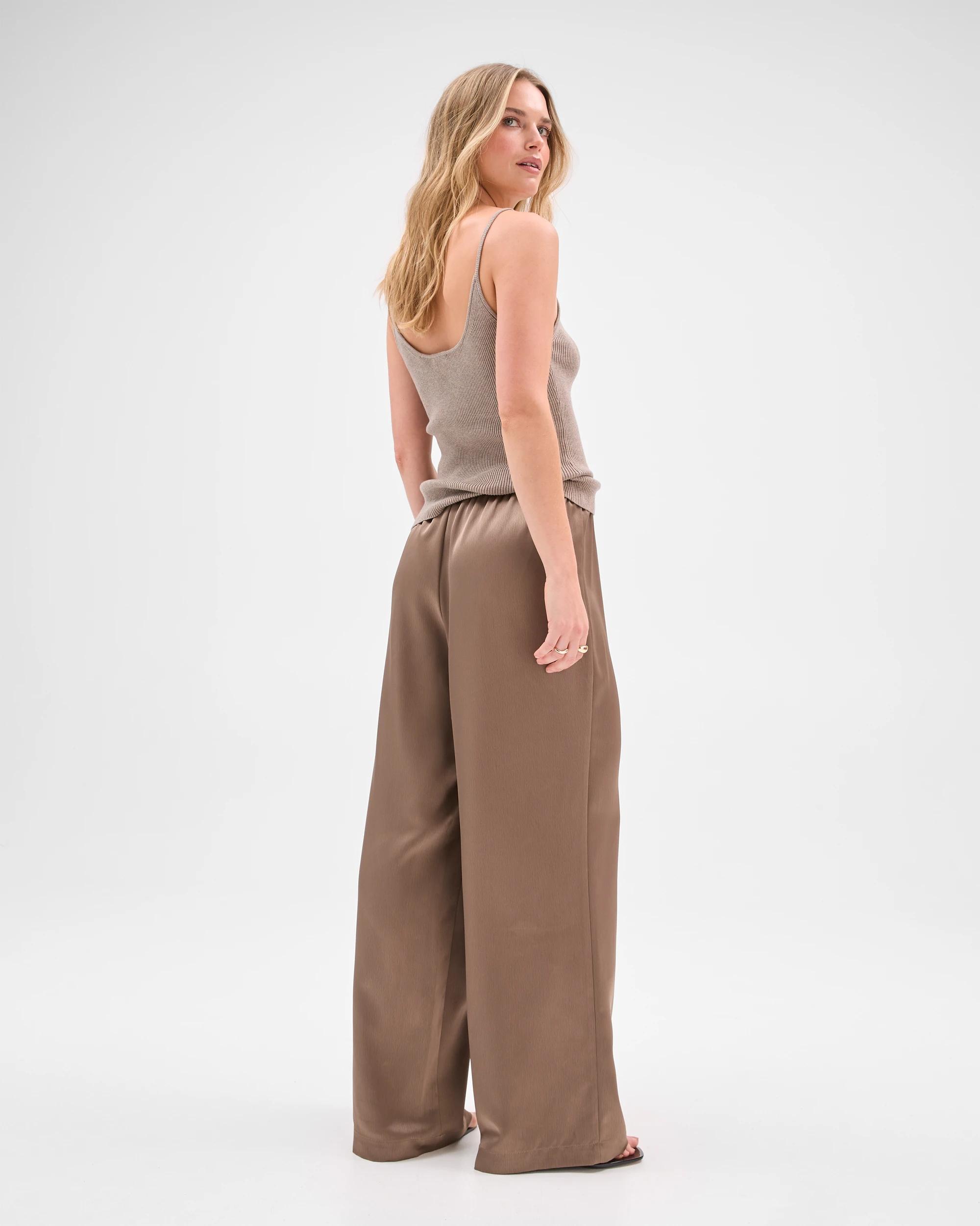 8 Lily Loves Satin Pants SMOKED TAUPE, 8 of 8