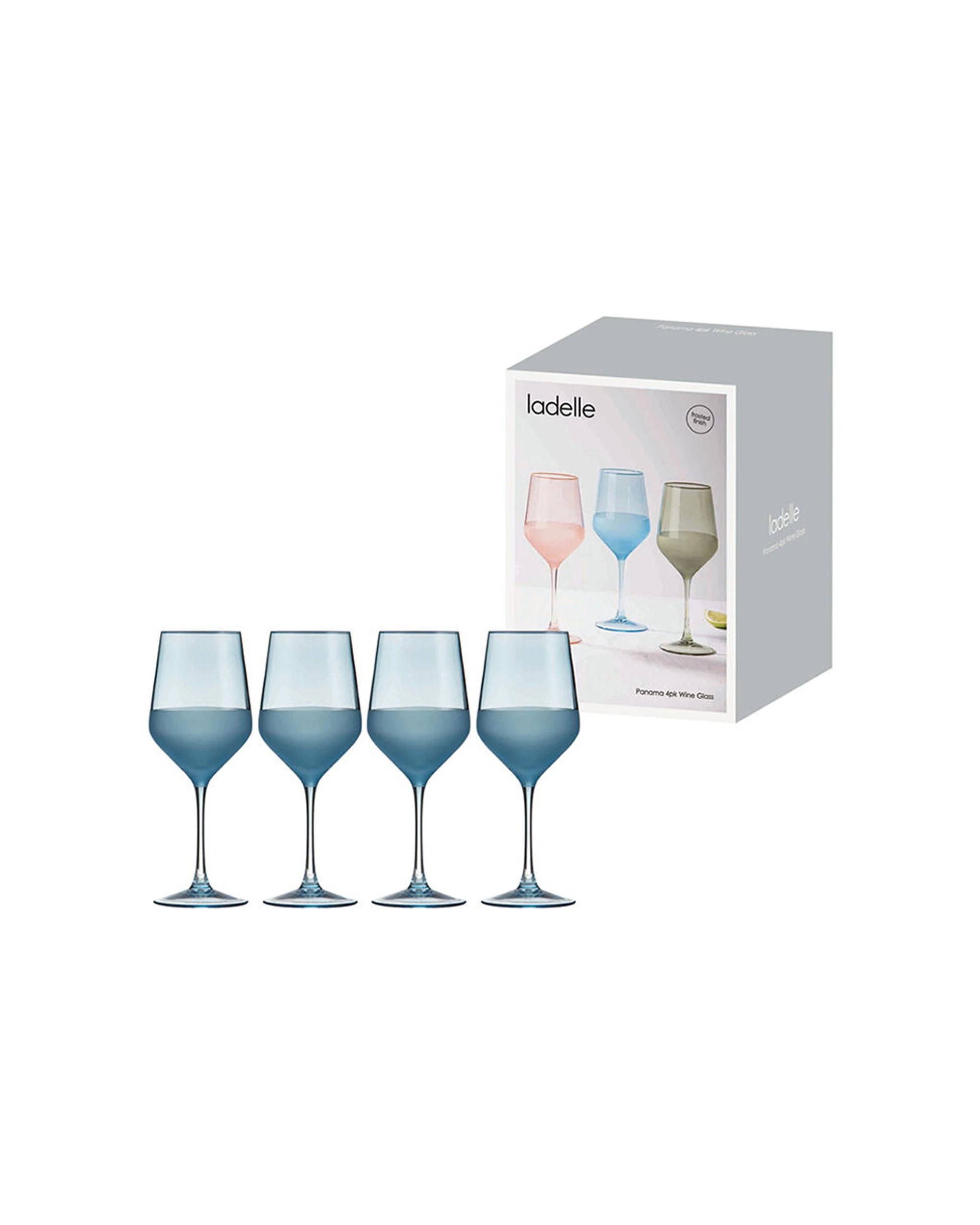 2 Ladelle 4pc Panama Durable Beverage Wine Glass Drinkware Barware Ocean - Blue, 2 of 2