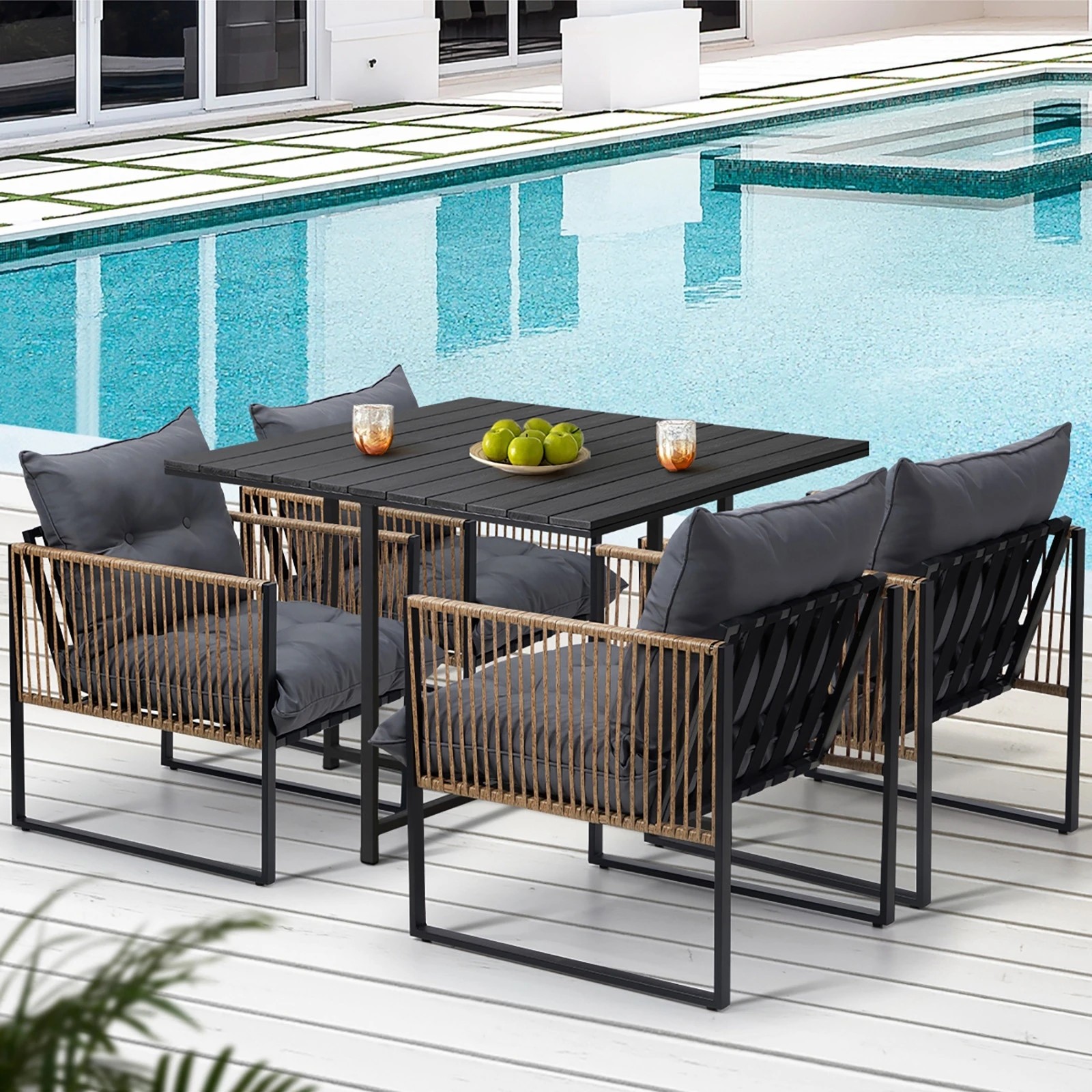 3 Livsip Outdoor Dining Set Patio Furniture Garden 4 Seater
 - Multi, 3 of 10