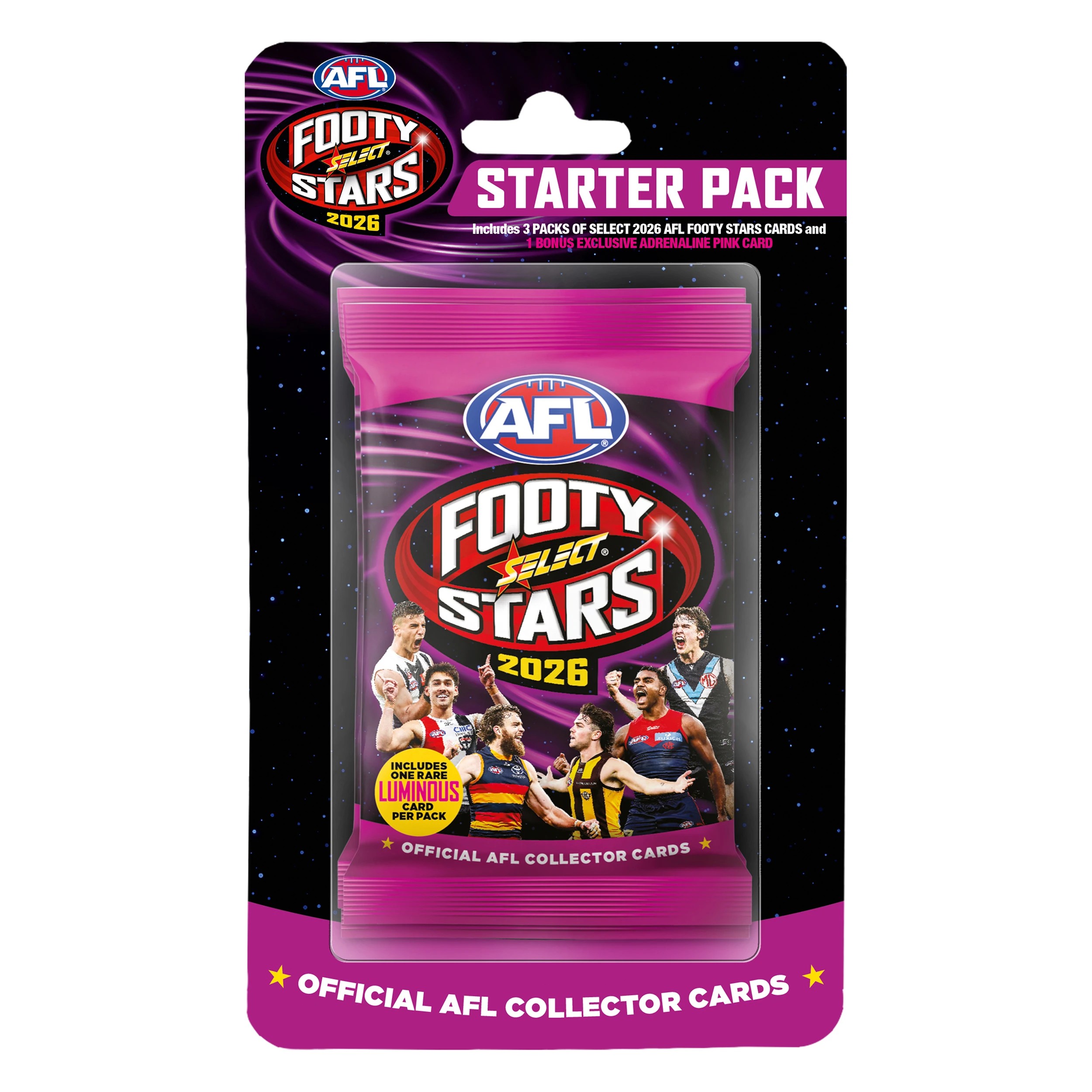1 2026 AFL Footy Stars Starter Pack - Pink, 1 of 1