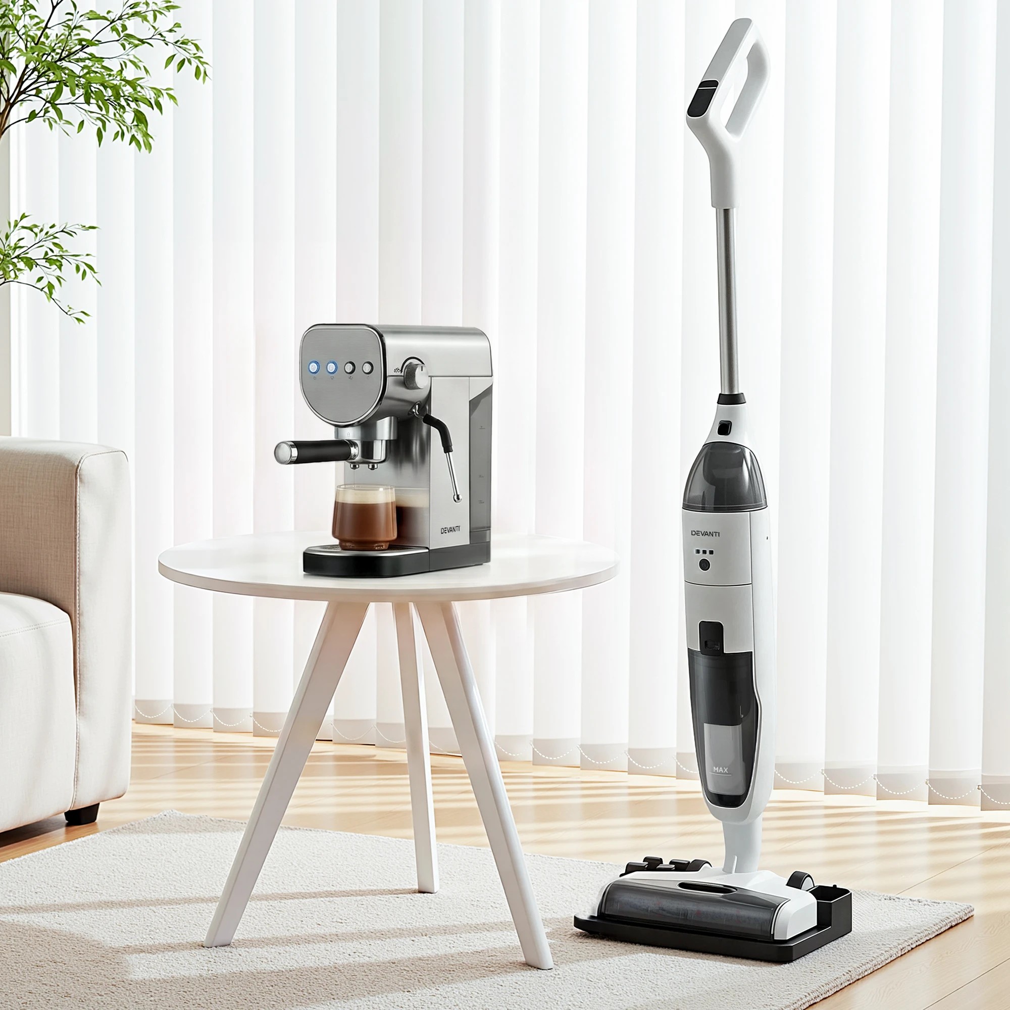 3 Devanti Cordless Wet Dry Vacuum Mop plus Coffee Maker Machine Espresso - Multi, 3 of 8
