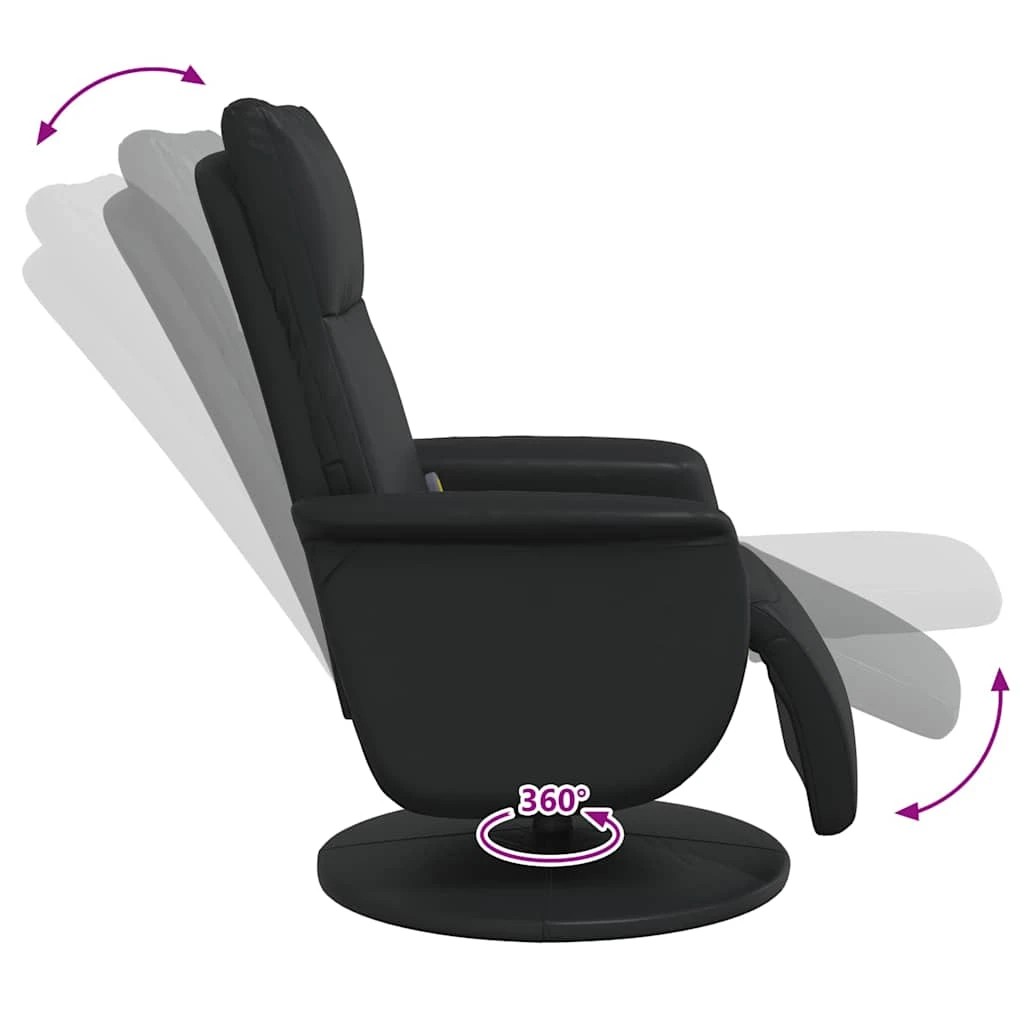 8 vidaXL massage recliner chair Adjustable Armrests - Black, 8 of 9