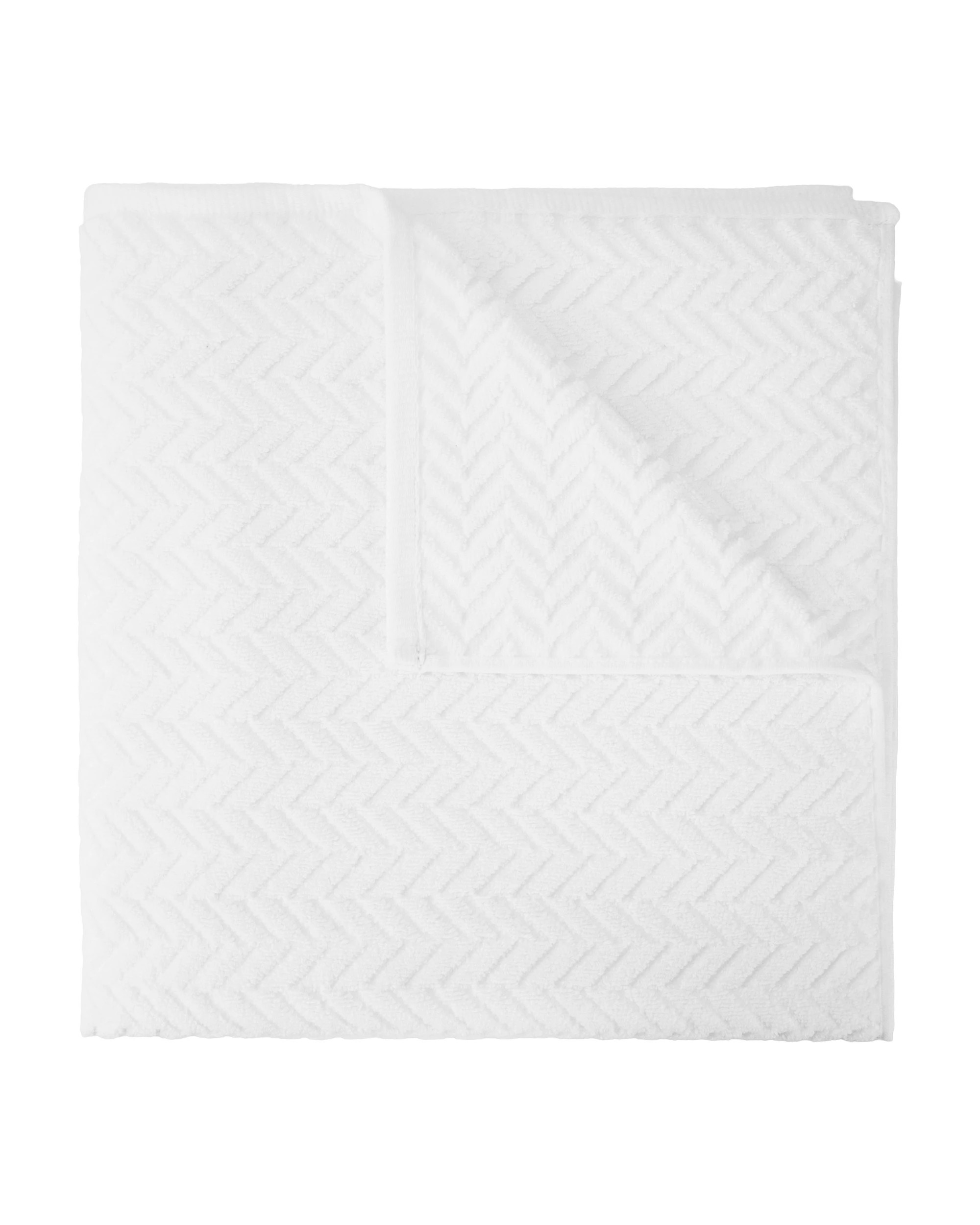 1 Chevron Cotton Bath Towel - White, 1 of 6