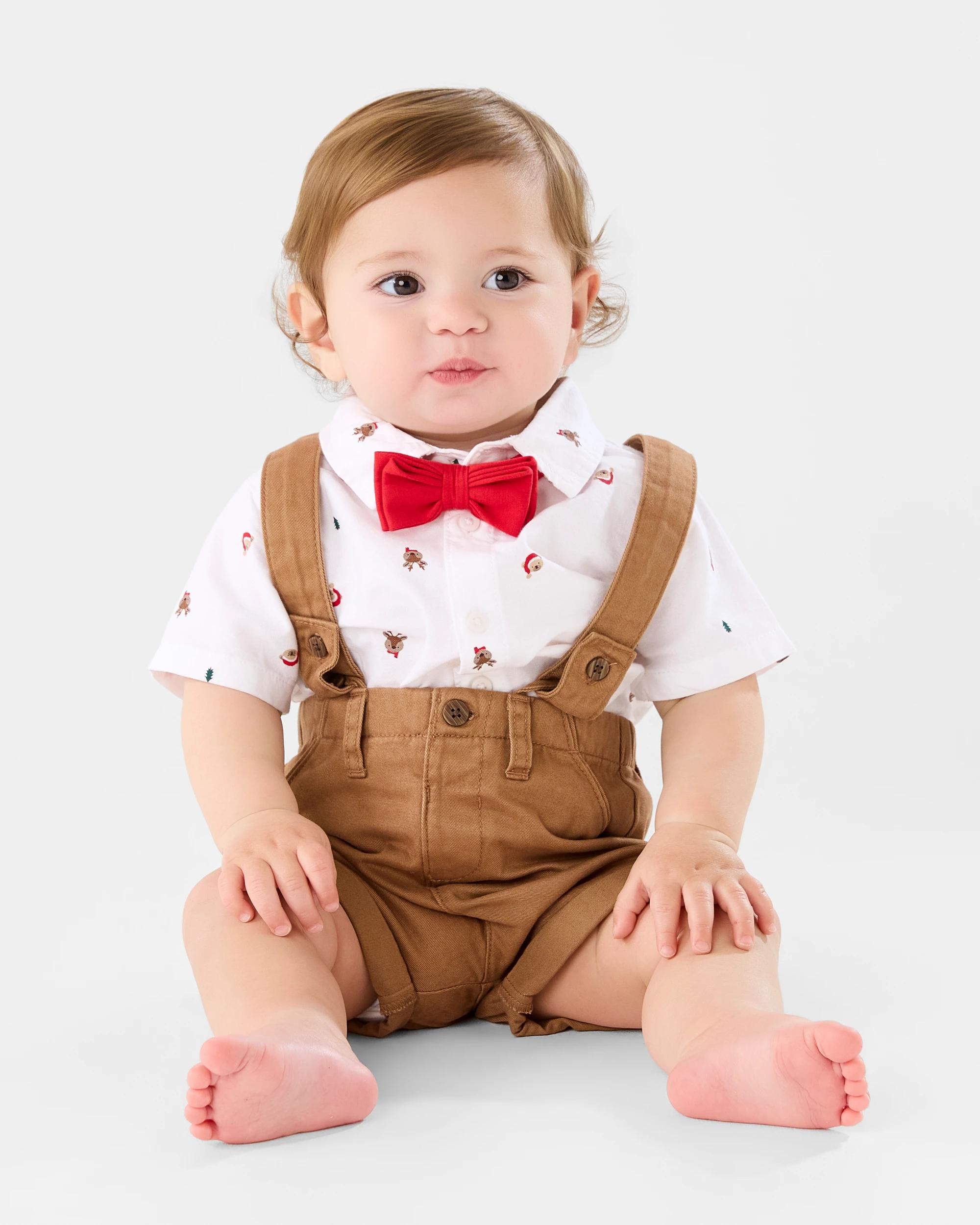 3 Christmas Bow Tie Set Wht Icons, 3 of 3