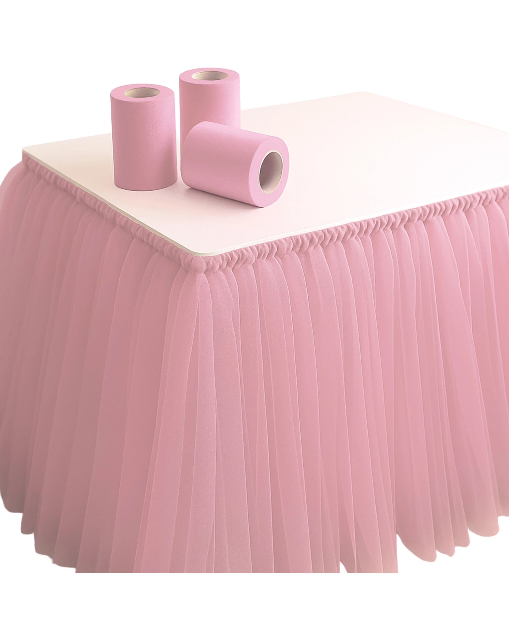 2 Party Maker Light Table Skirt Tulle Roll 274cm - Pink, 2 of 2