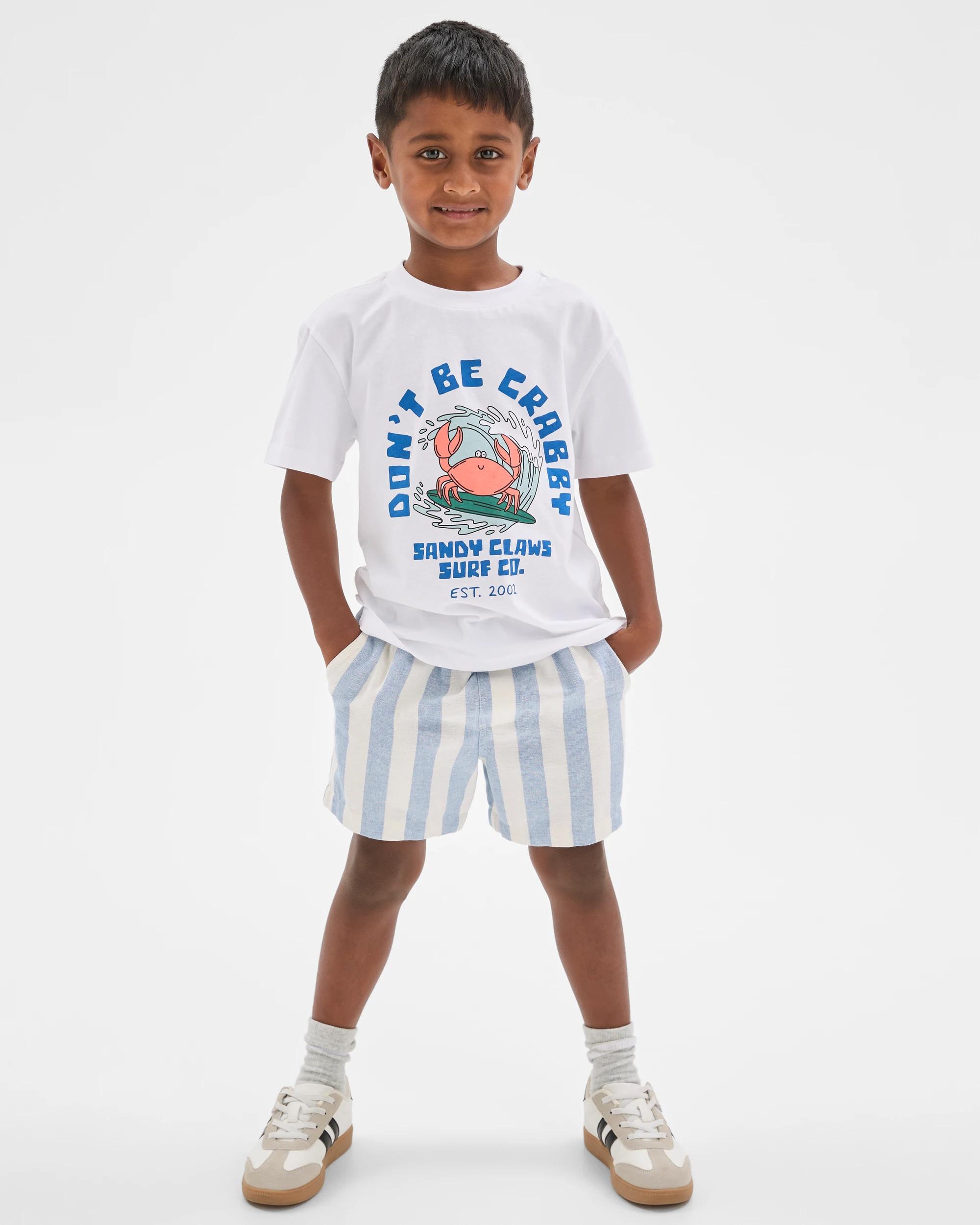1 Target Kids Stripe Volley Shorts BLUE + WHITE, 1 of 6