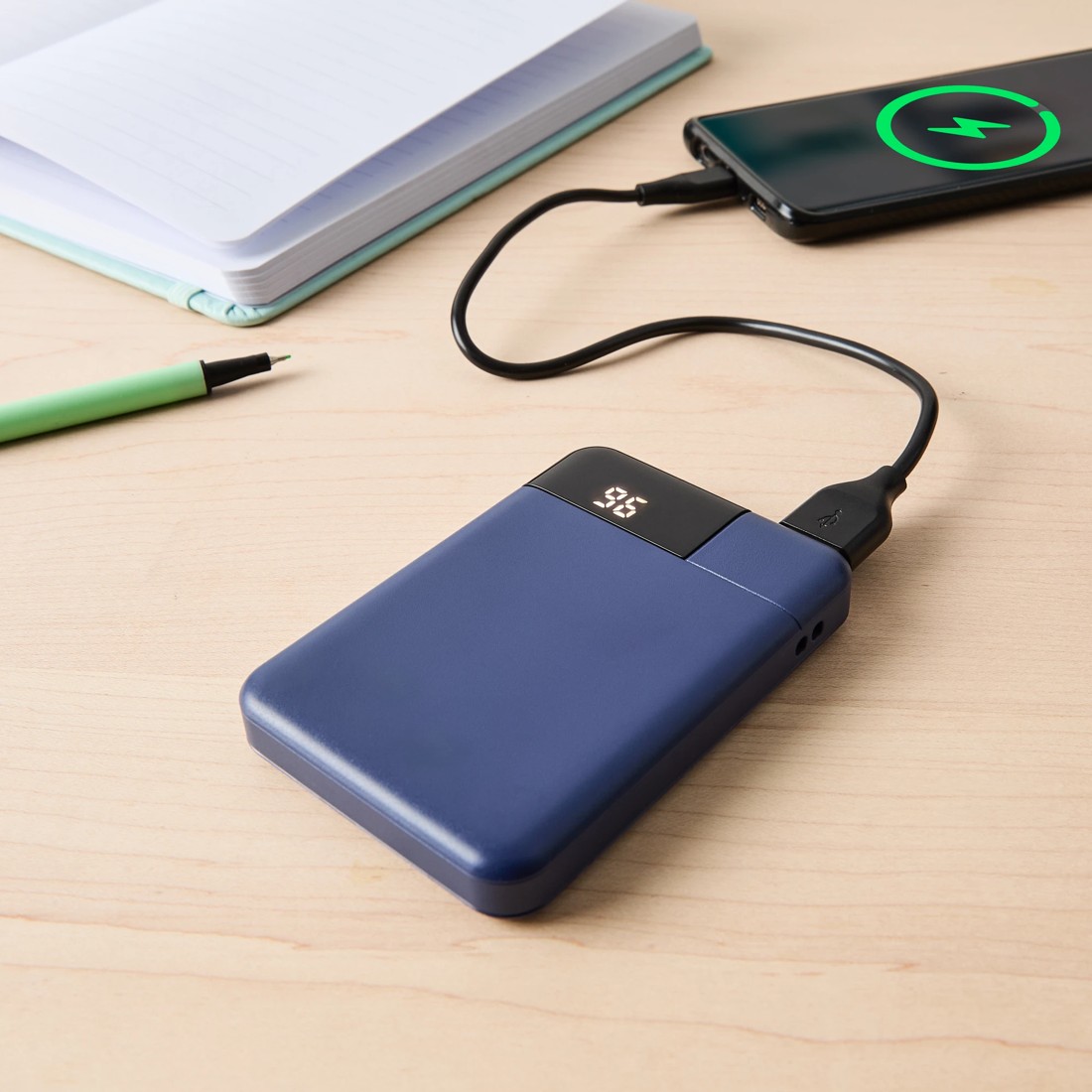 1 USB-A to USB-C 15W 5000mAh Portable Charger - Blue, 1 of 9