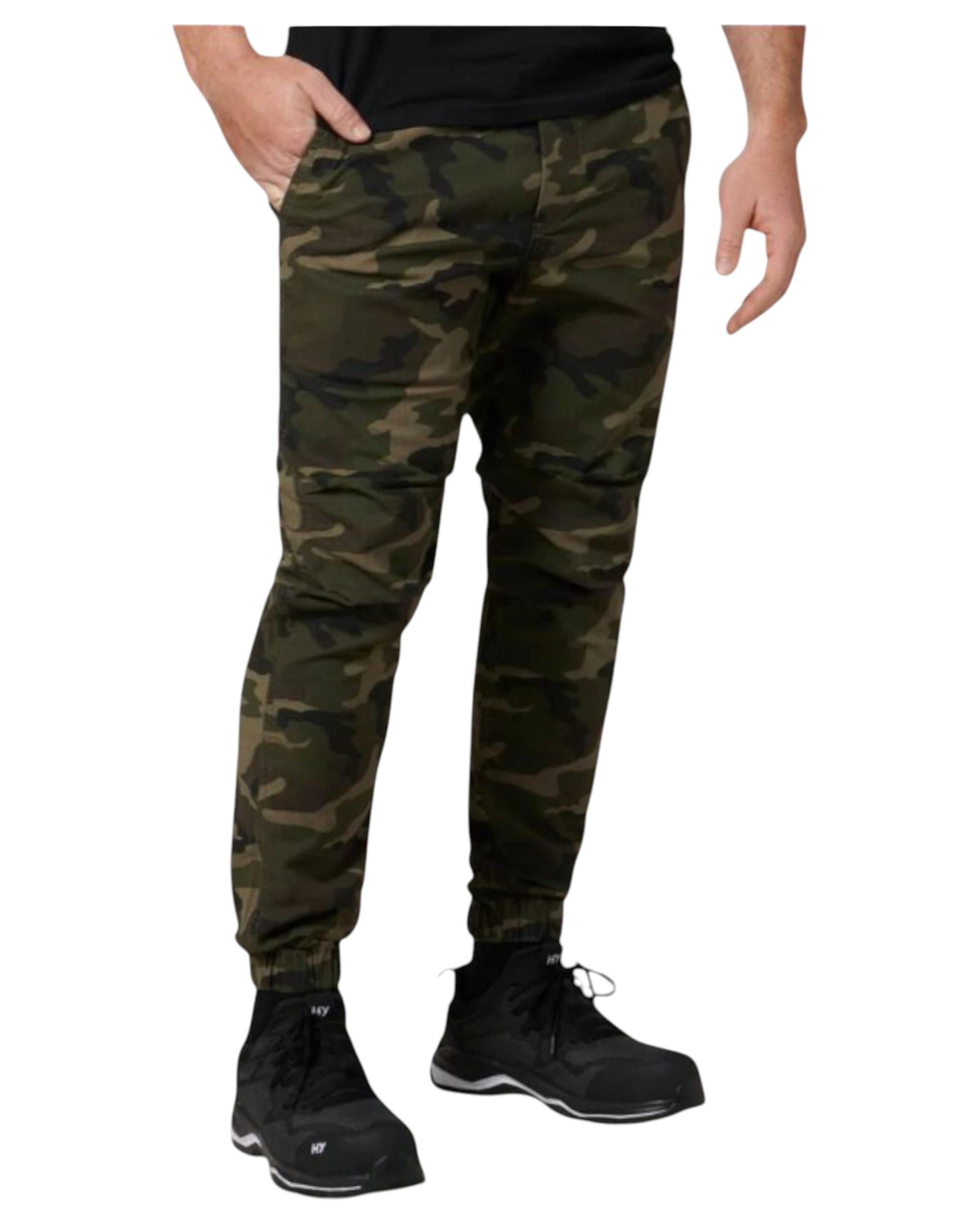 6 Hard Yakka Mens 3056 Camo Jogger Cotton Trackie Pant Camouflage CAMOUFLAGE, 6 of 6