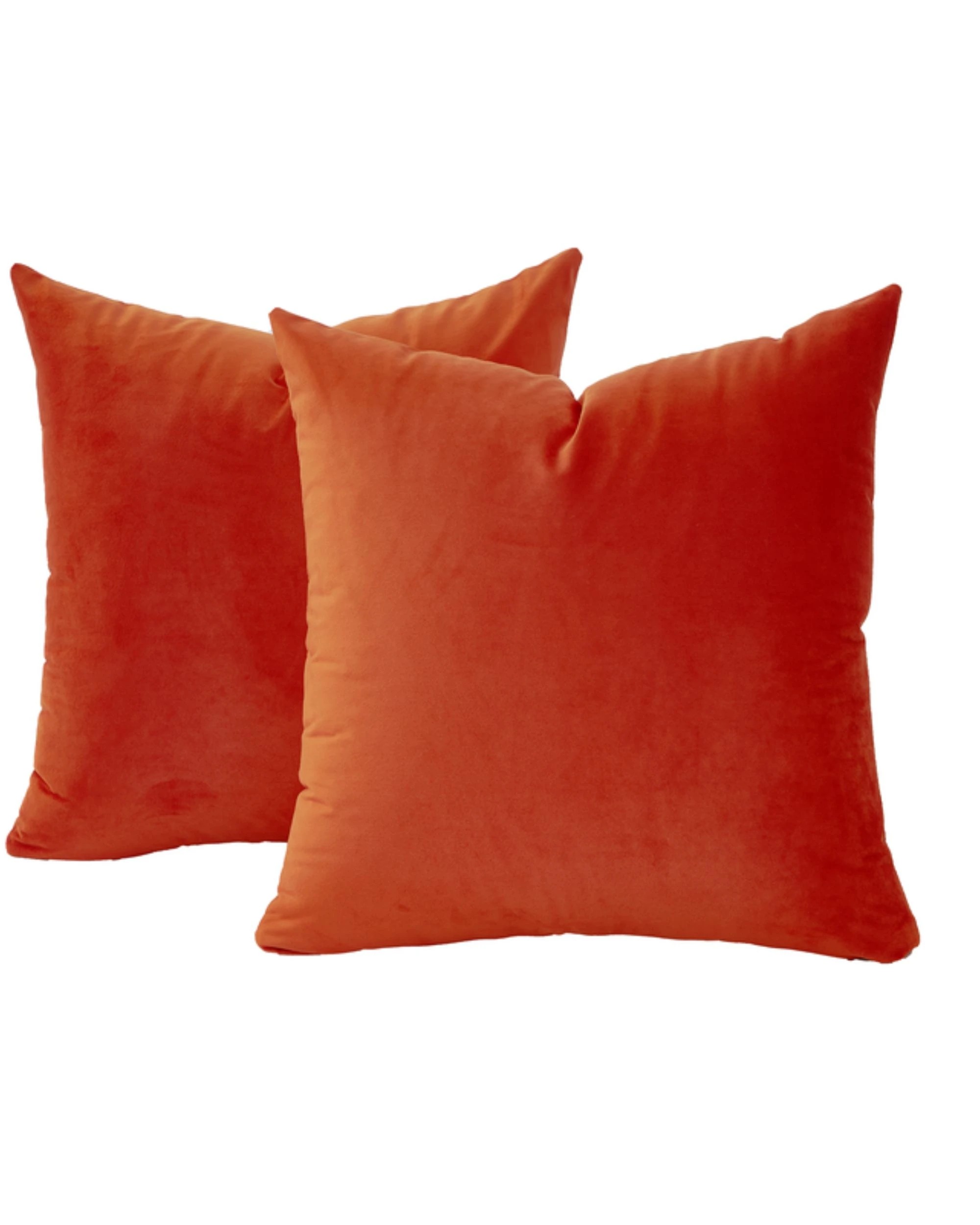 1 Gioia Casa 2-Pack Velvet Cushion Covers 45x45cm - Burnt Orange, 1 of 2