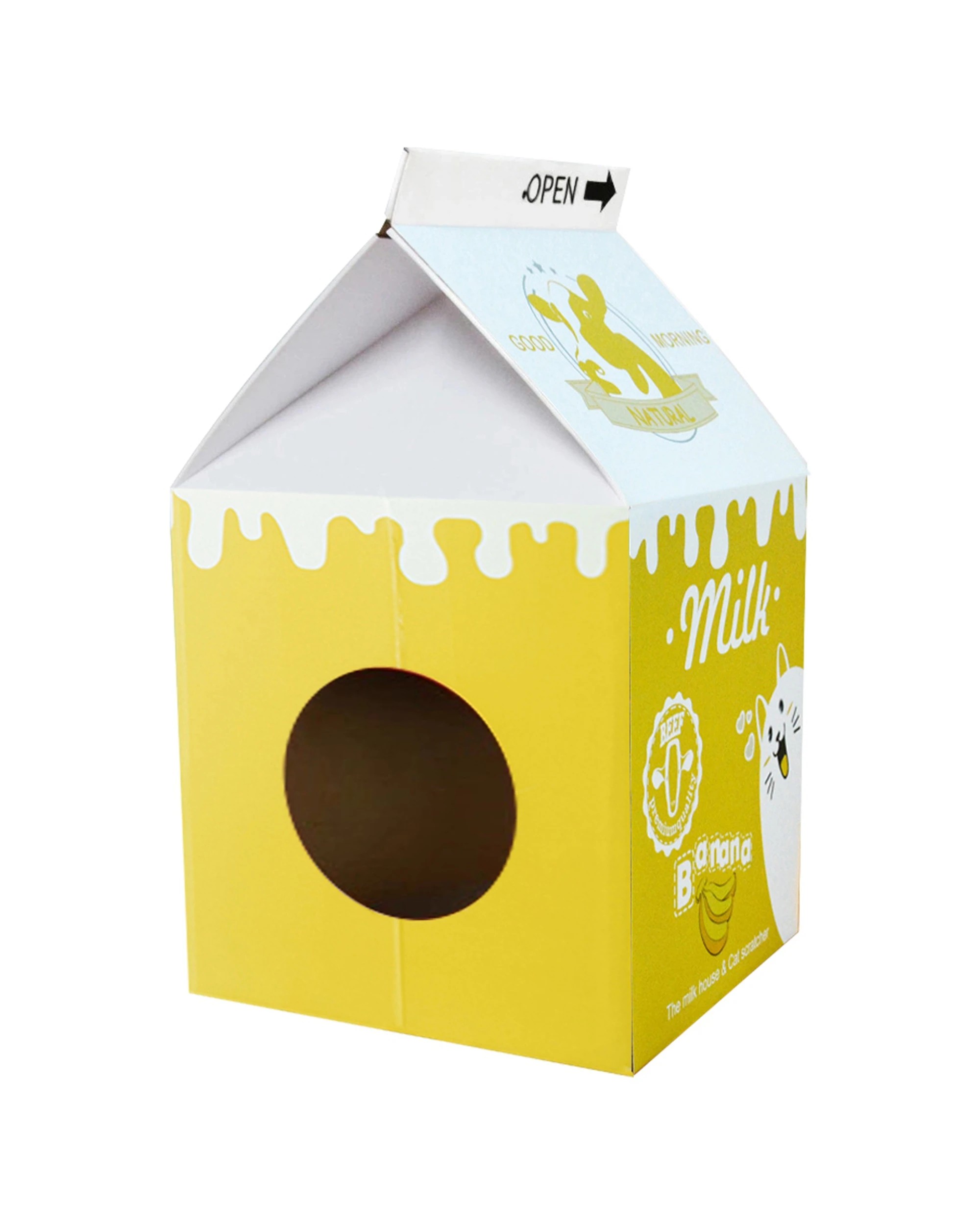 1 Zodiac Cat Scratcher House Furniture Generous Size Bed Play 32x56cm - Yellow, 1 of 5