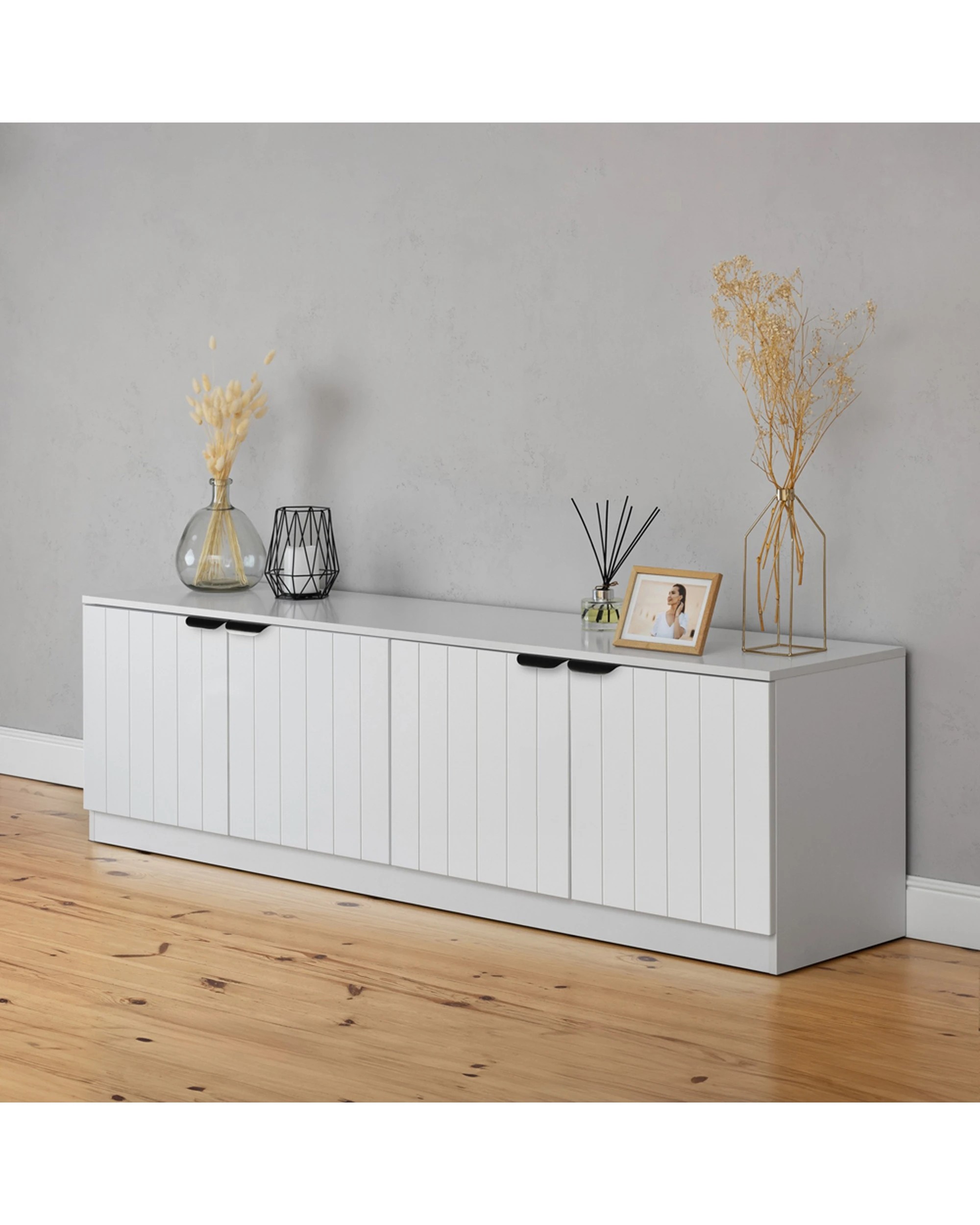 2 European Cabinetry Bucharest VJ Panel TV Unit Pull Handle - White, 2 of 4