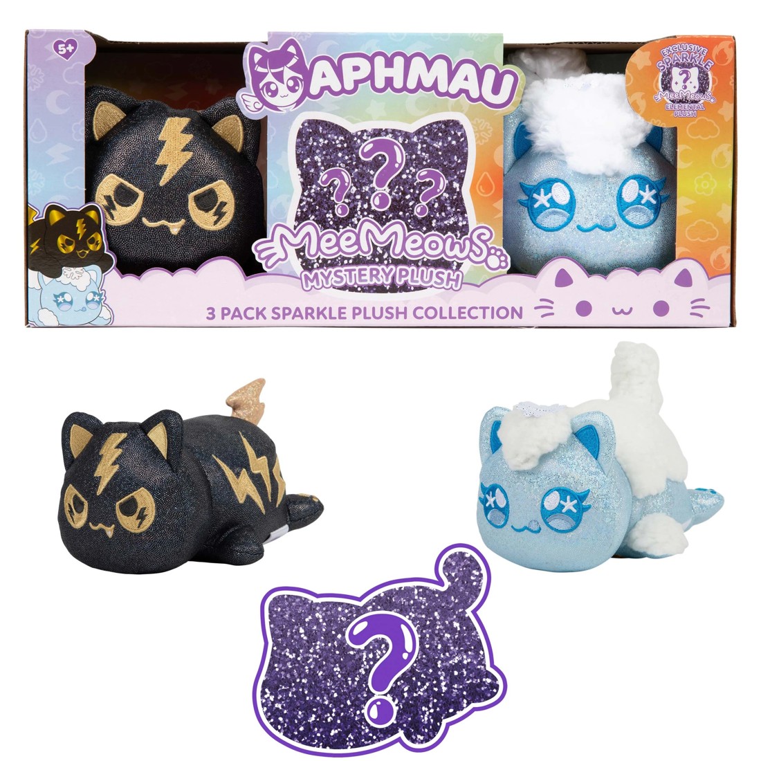 3 3 Pack 15cm Aphmau MeeMeows Mystery Sparkle Plush Collection - Assorted, 3 of 6