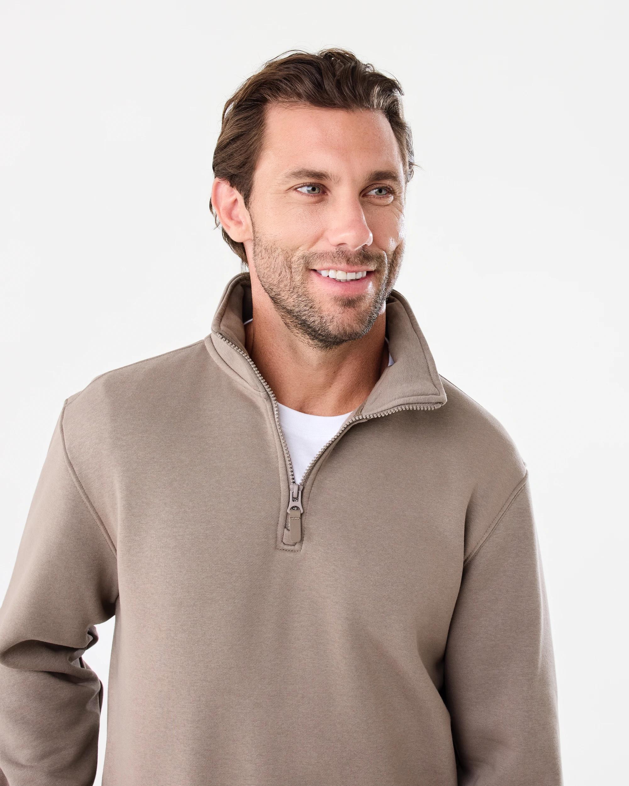 4 Quarter Zip Sweatshirt Brn Drift, 4 of 6