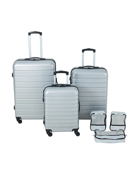 Piece Family Luggage Set Silver Kmart