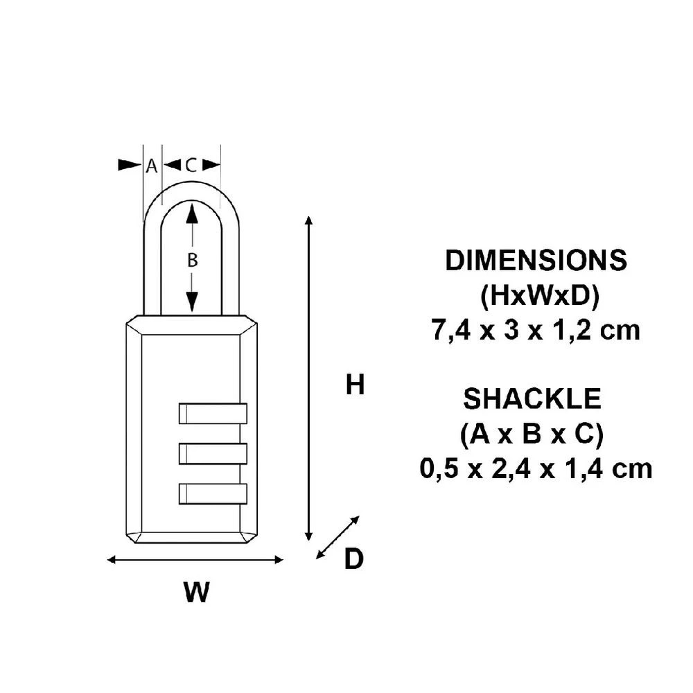 4 Master Lock 30mm Luggage Padlock, 4 of 5