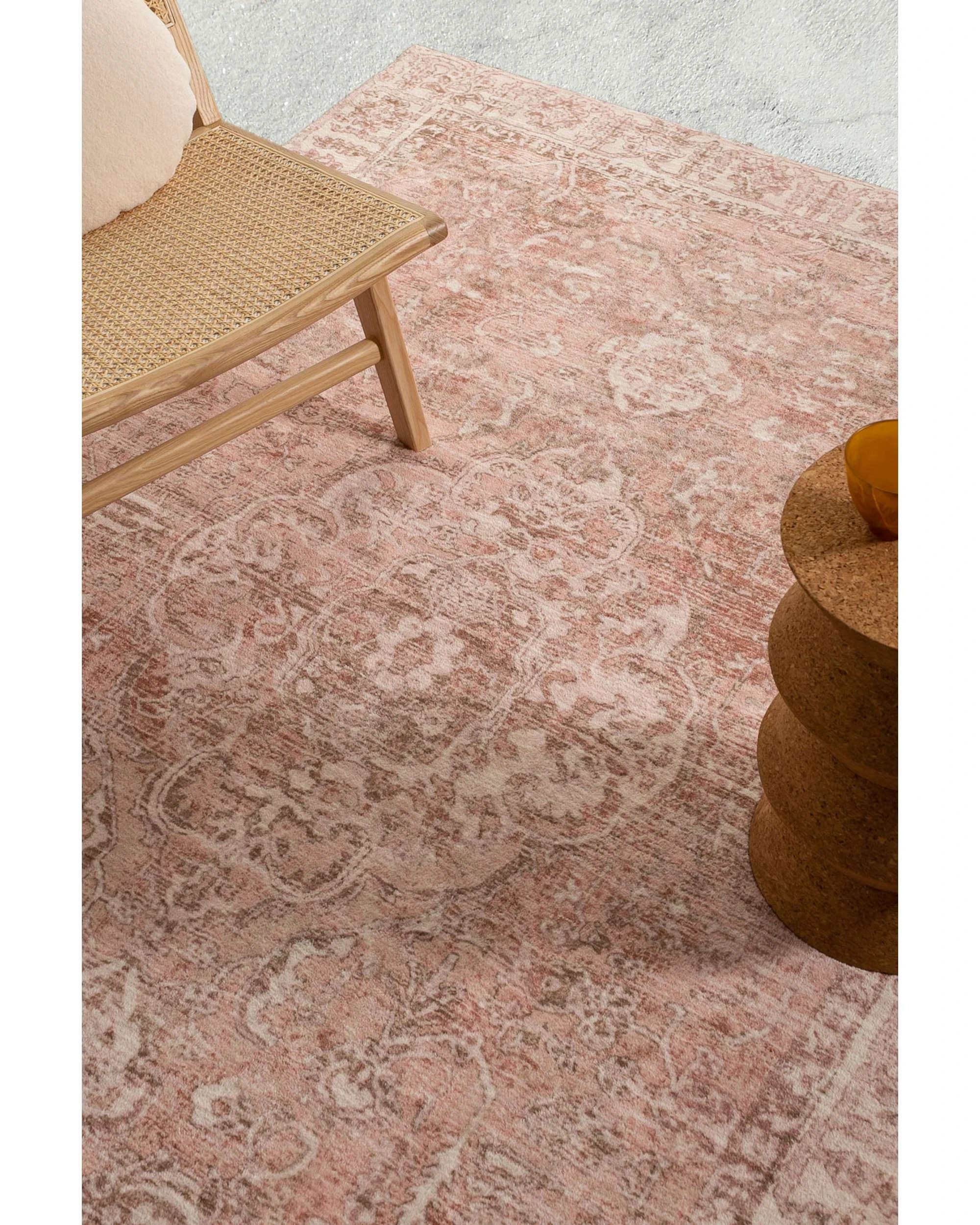 3 Loopsie Rosa Floral Medallion Washable Rug-230cm x 160cm - Pink, 3 of 7