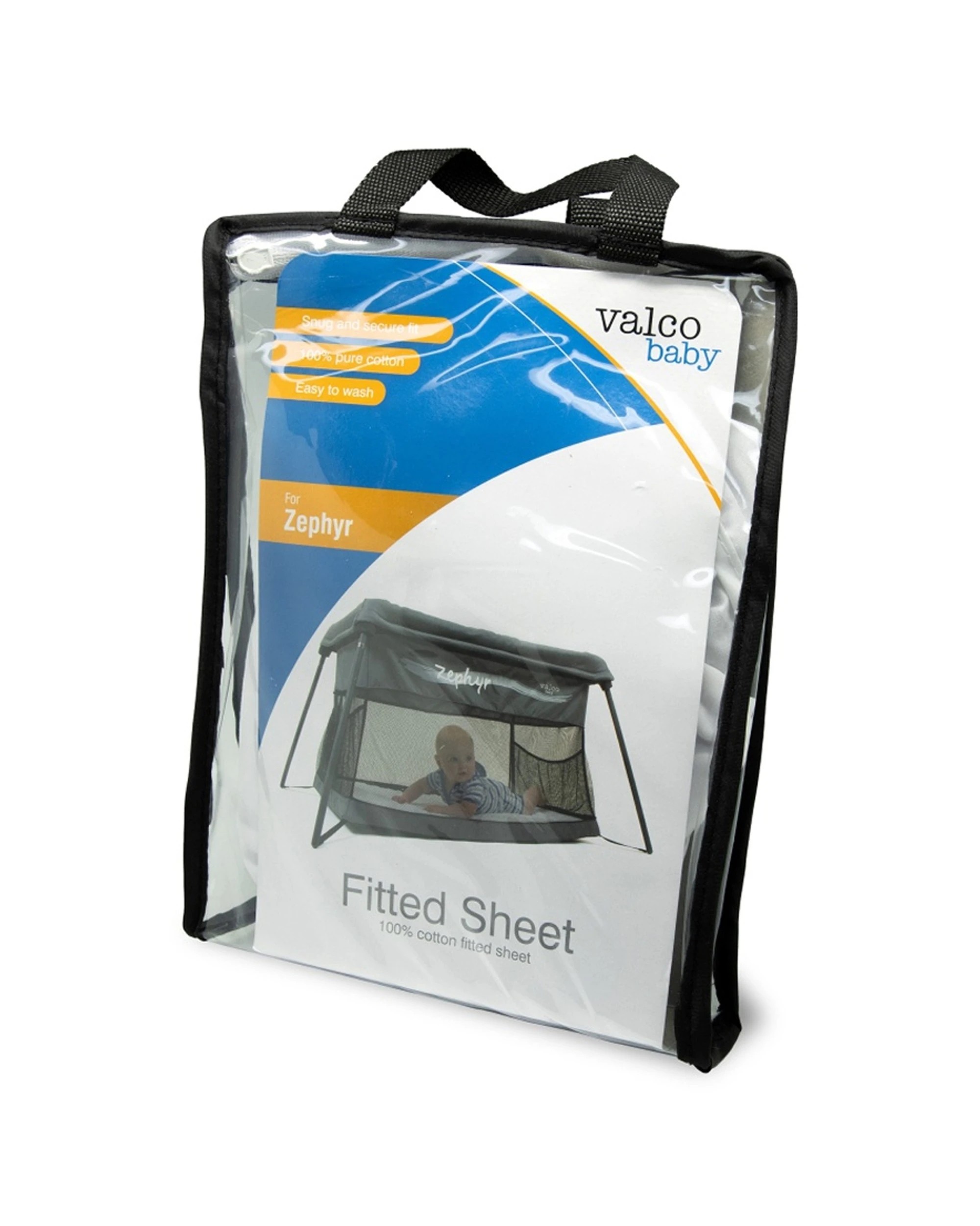 2 Valcobaby Zephyr And Amado Portacot Fitted Sheet Pure Cotton 98x60x5cm - Plain, 2 of 2