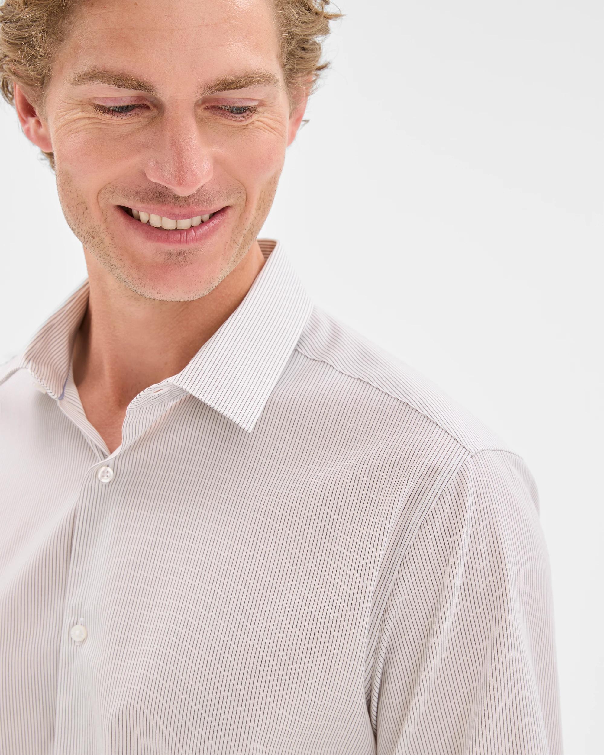 6 Preview Australian Cotton Business Shirt BROWN STONE, 6 of 7