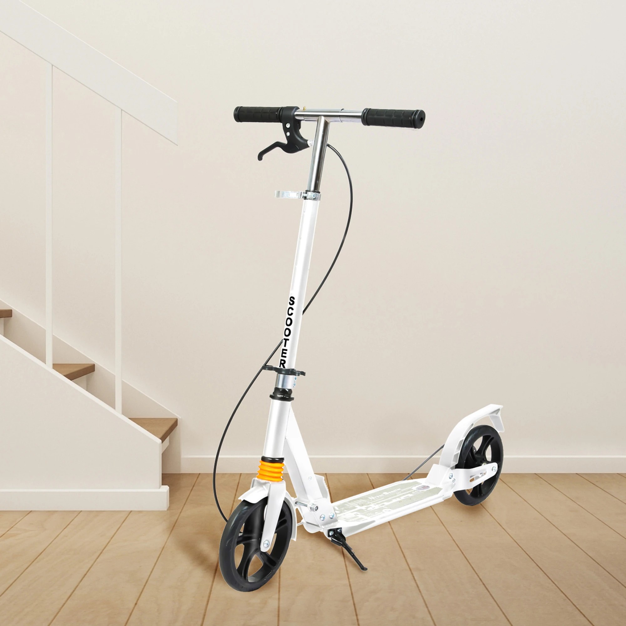7 Monvelo Push Folding Kick Scooter Dual Big Wheels Colour - White, 7 of 8