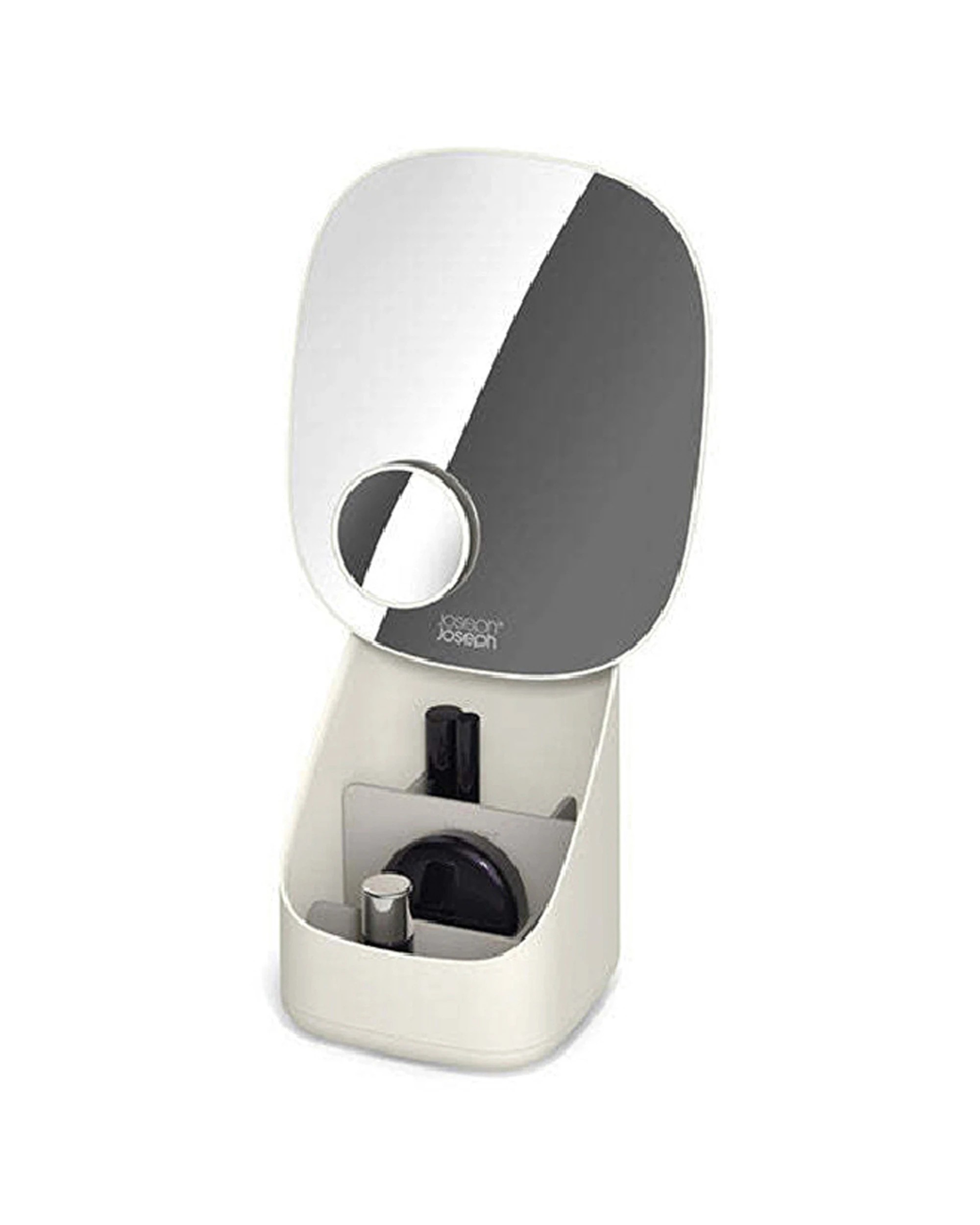 1 Joseph Joseph Viva Pedestal Mirror With Cosmetic Storage Adjustable Angle - Shell - White, 1 of 6