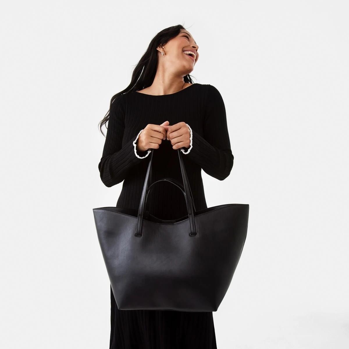 5 Curved Tote Bag BLACK, 5 of 10